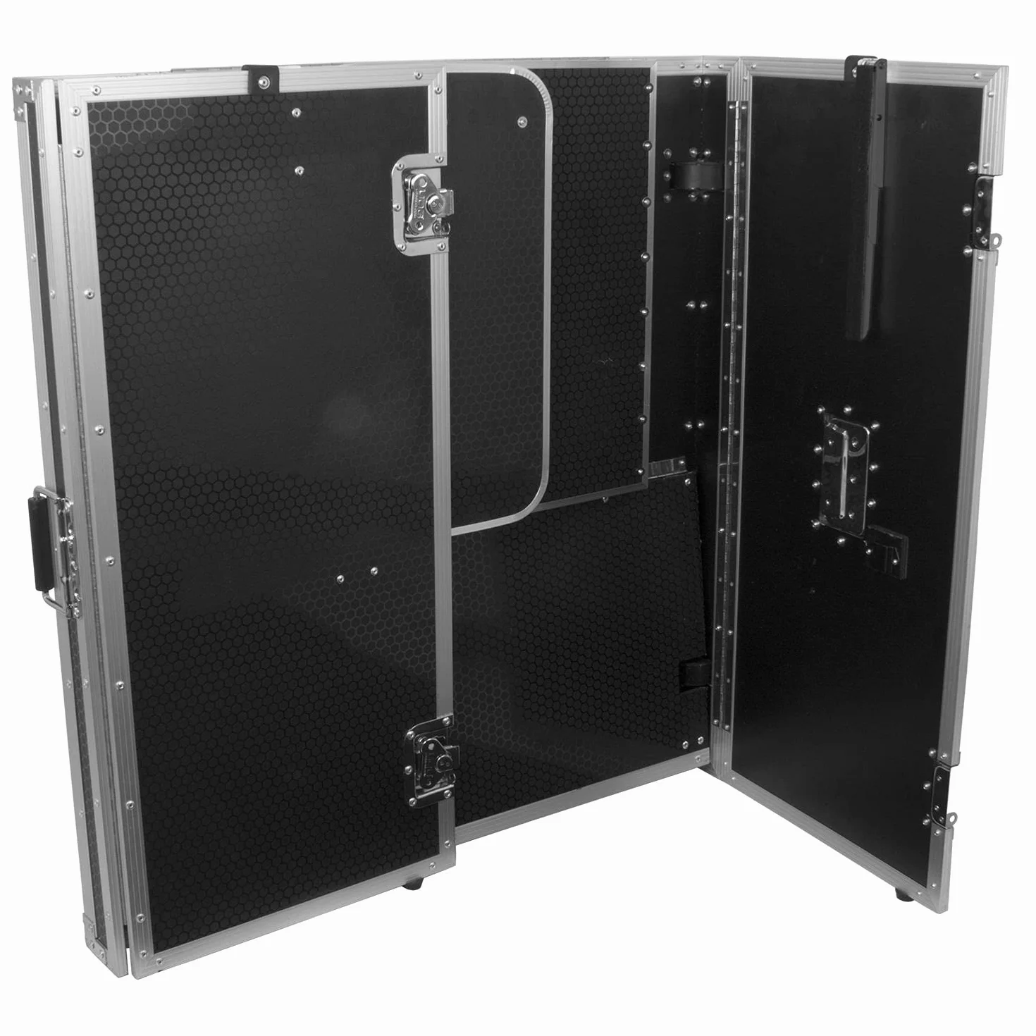 UDG FlightCase - Mesa de DJ Plegable + (Ruedas), Color Plateado MK2