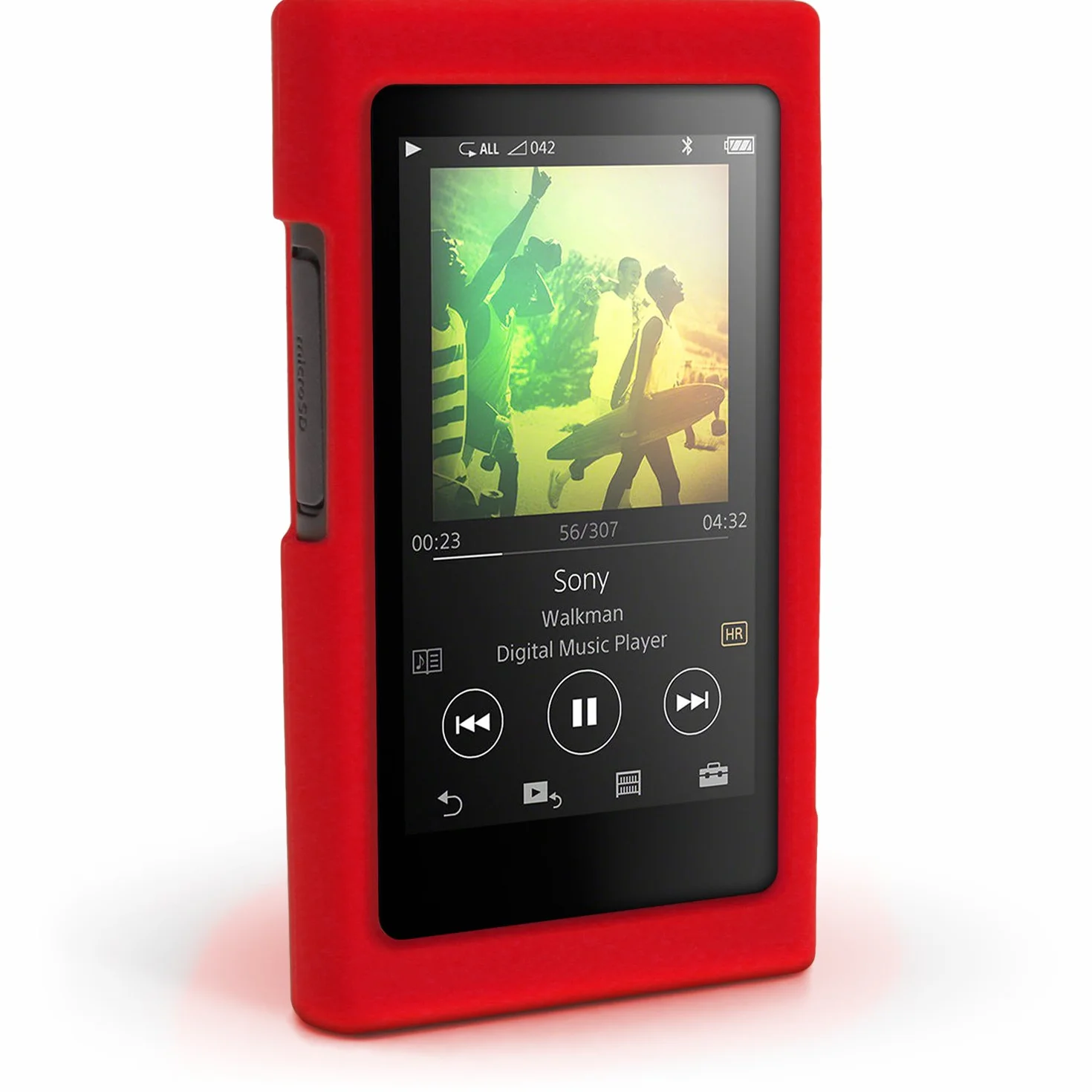 igadgitz Rosso Funda Carcasa Silicona Case para Sony Walkman NW-A35 NW-A40 NW-A45 Reproductor de MP3 + Protector de pantalla