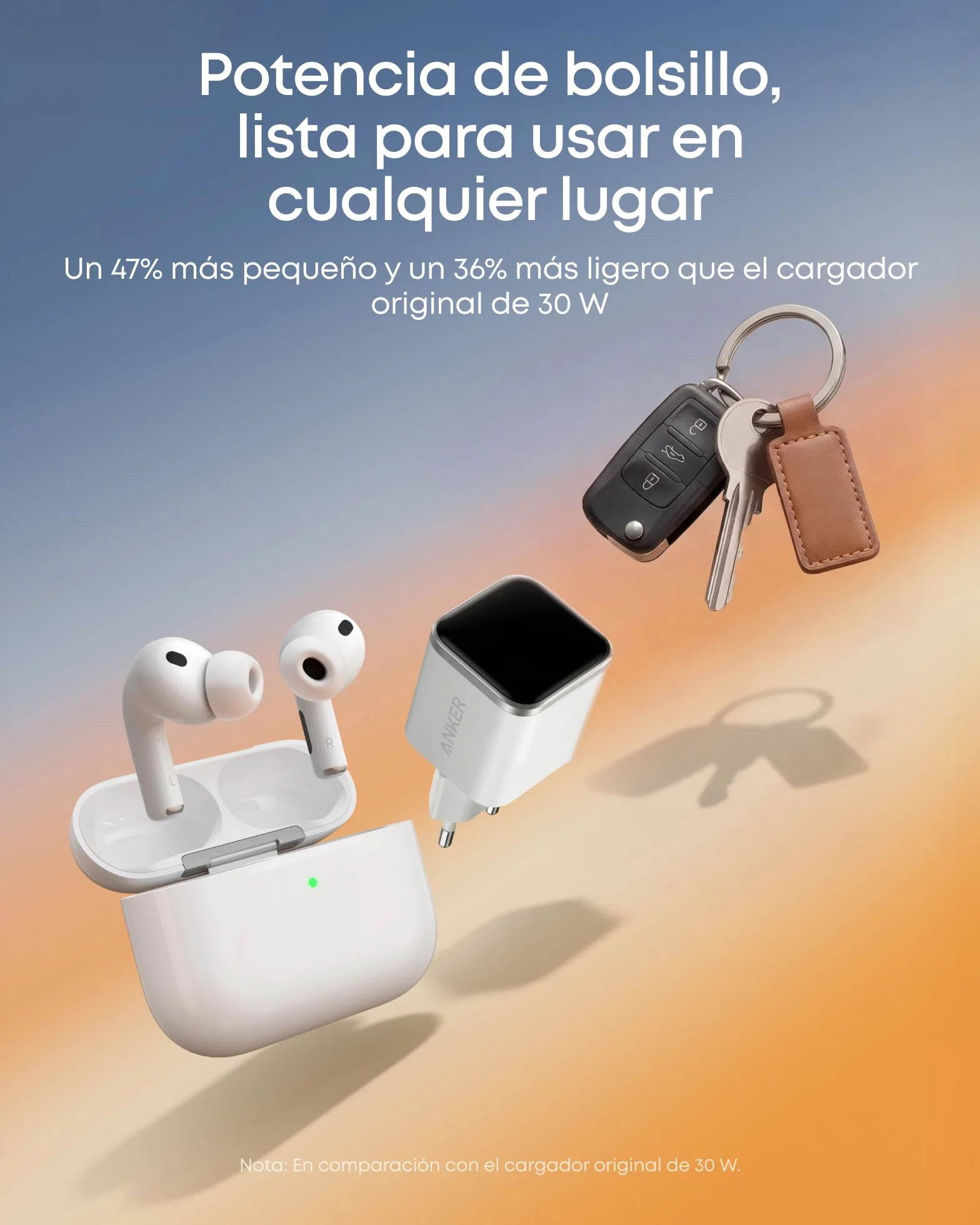 Anker Nano Cargador USB C 45W Inteligente, Carga Rápida para iPhone 17/16/15, iPad Pro, iPad Air