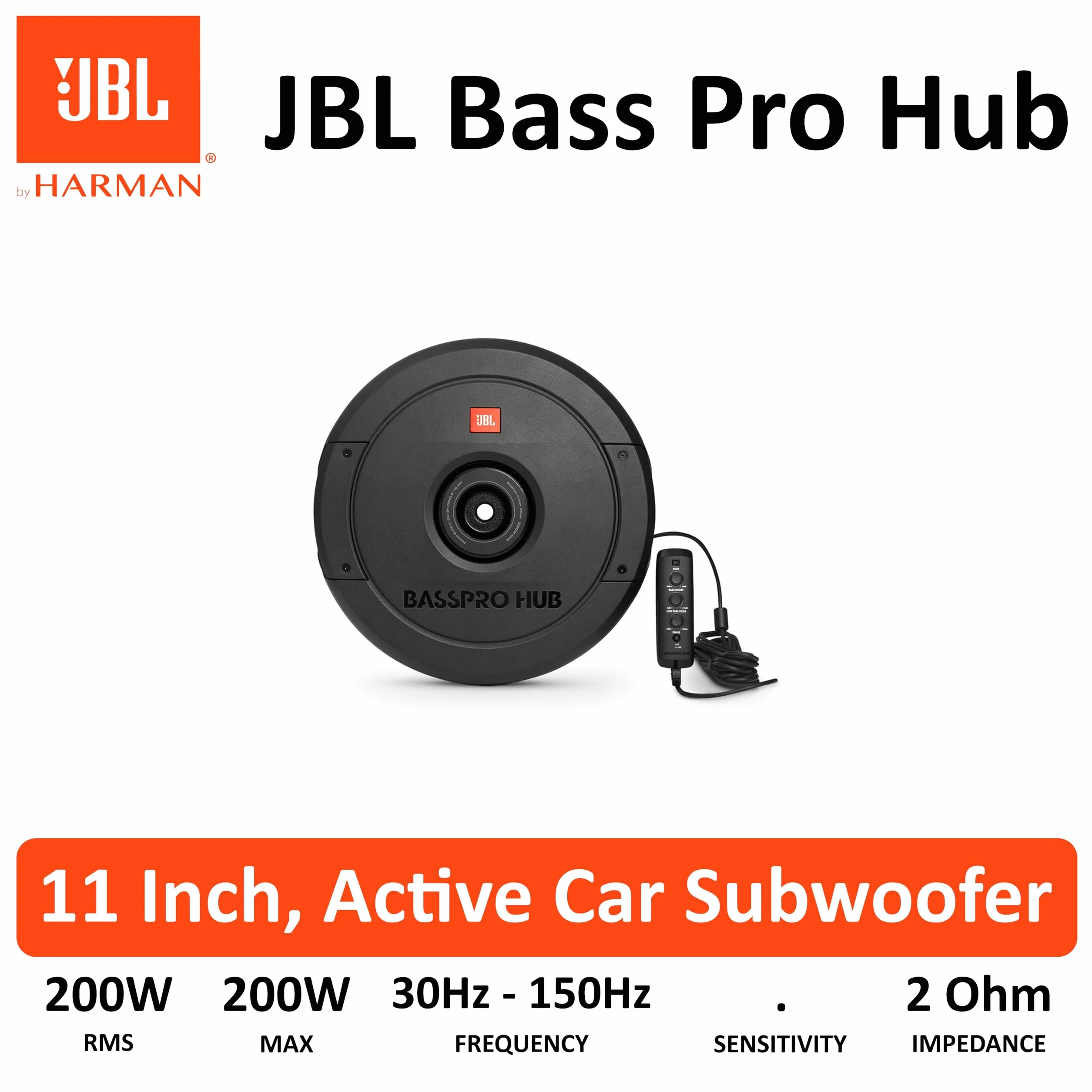 JBL BassPro Hub 11" Subwoofer Coche Activo 300W Autoamplificado