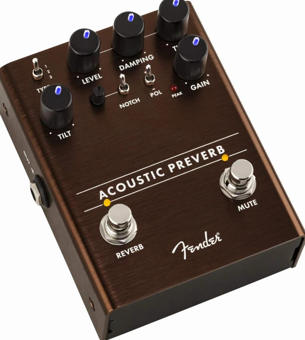 Fender® »ACOUSTIC PREVERB« Pedal de efecto para guitarra acústica