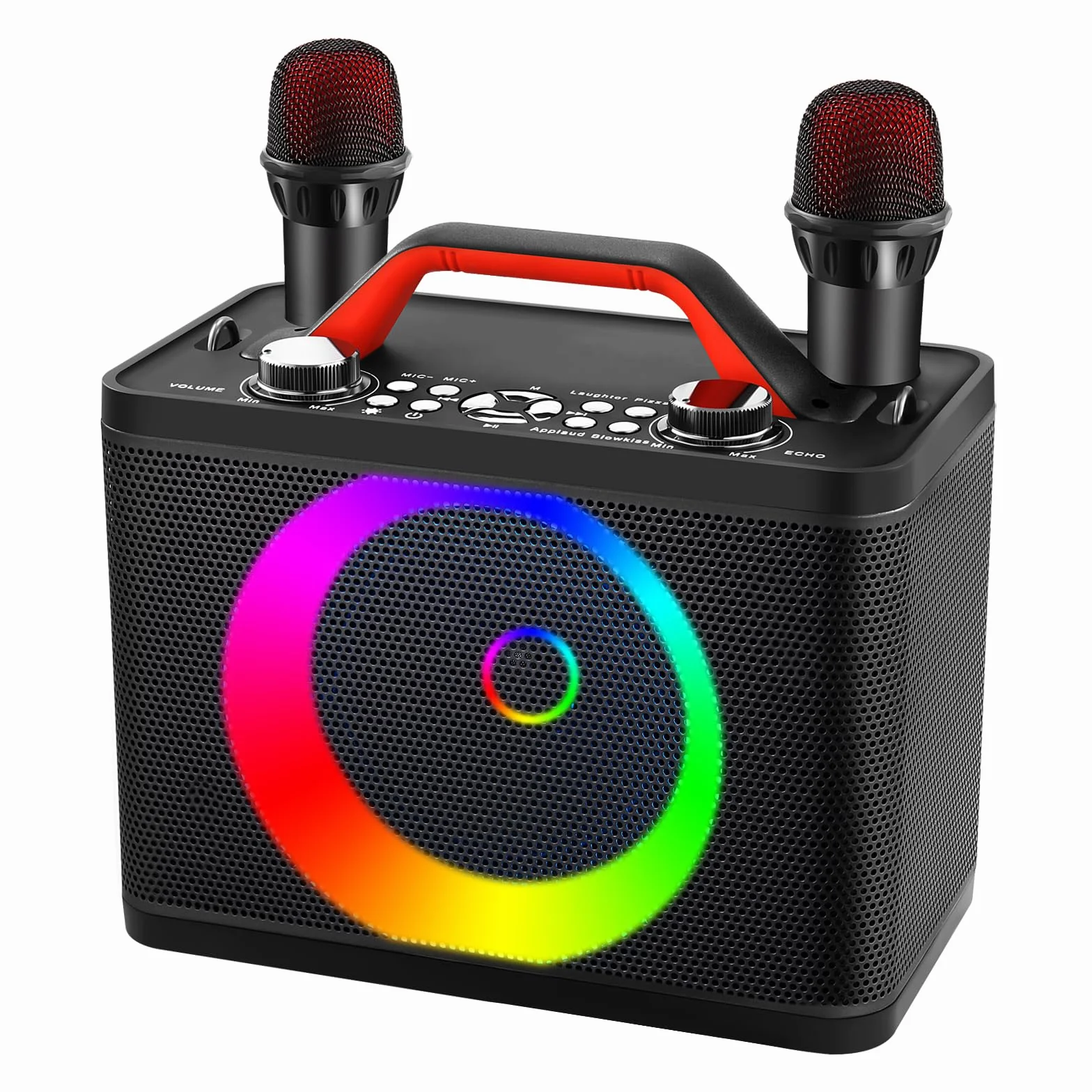 Karaoke Profesional Inalámbricos, ALPOWL Sistema de Altavoces pa Portátil con Microfono para Adultos y niños, Máquina con DJ y Luces para al Aire Libre/Interior