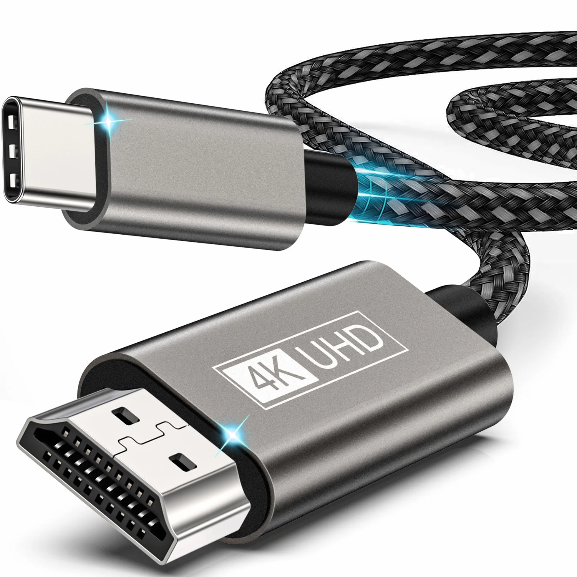Cable HDMI a USB C 4K 2M USB C to HDMI Compatible Thunderbolt 3/4 MacBook Pro Air iPad Pro Galaxy S23 S22 Note 20