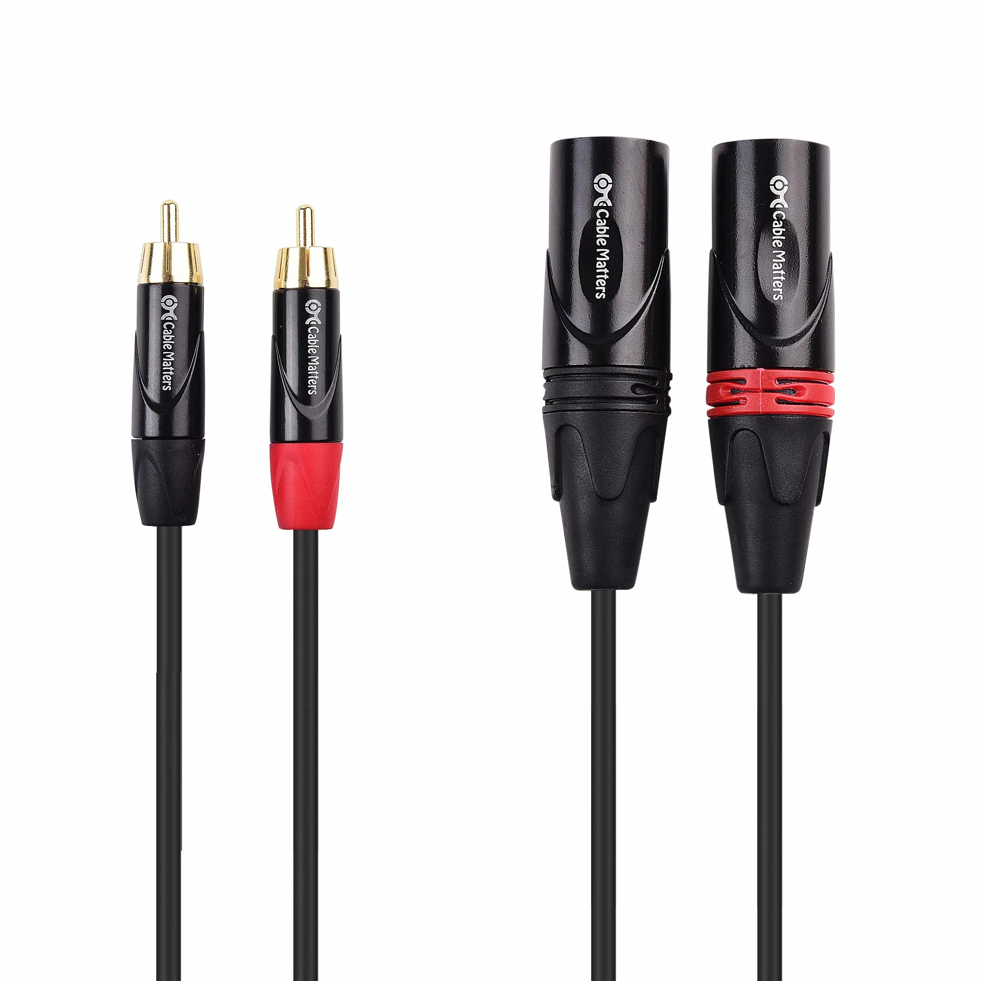 Cable Matters Cable de interconexión doble RCA a XLR desequilibrado de 1,8 m, 2 RCA a 2 XLR macho