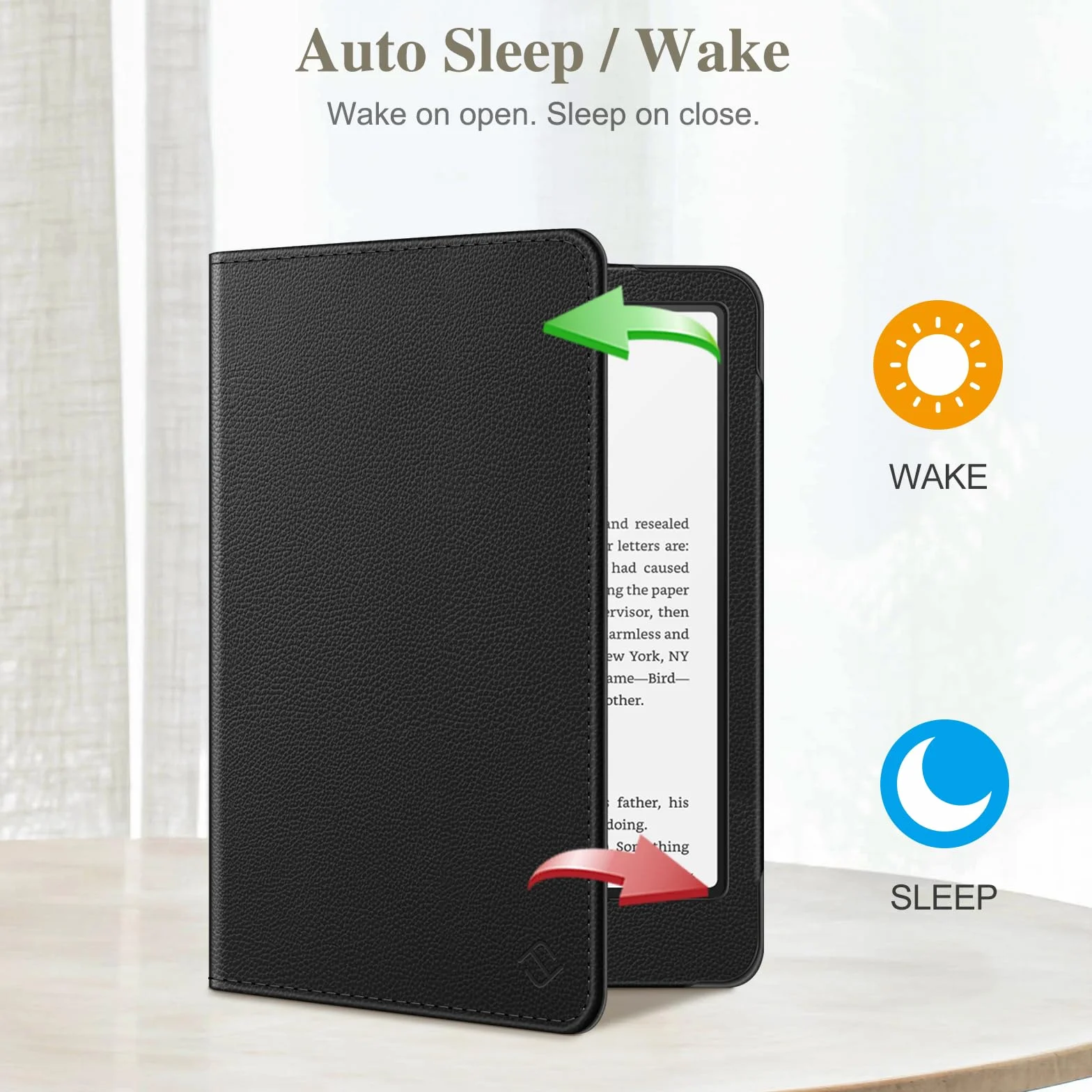Funda para Kindle Paperwhite 7" (12ª Gen 2024) y Kindle Colorsoft Signature Edition, Piel sintética Plegable con Soporte, Ranura para Tarjeta, Negro