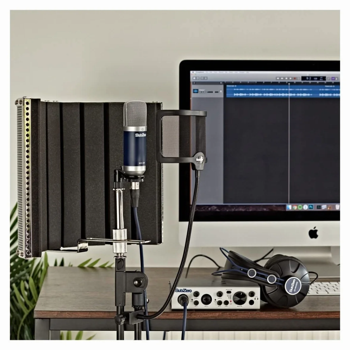 SubZero Home Studio Paquete De Grabacion Interfaz de audio USB con micrófono para PC y Mac