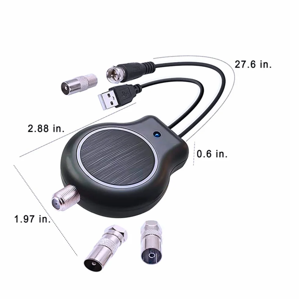 Amplificador de SeñAl de Antena de TV Digital HDTV de InstalacióN RáPida para Exteriores o Interiores HD FM DVB Alimentado por USB 32DBI