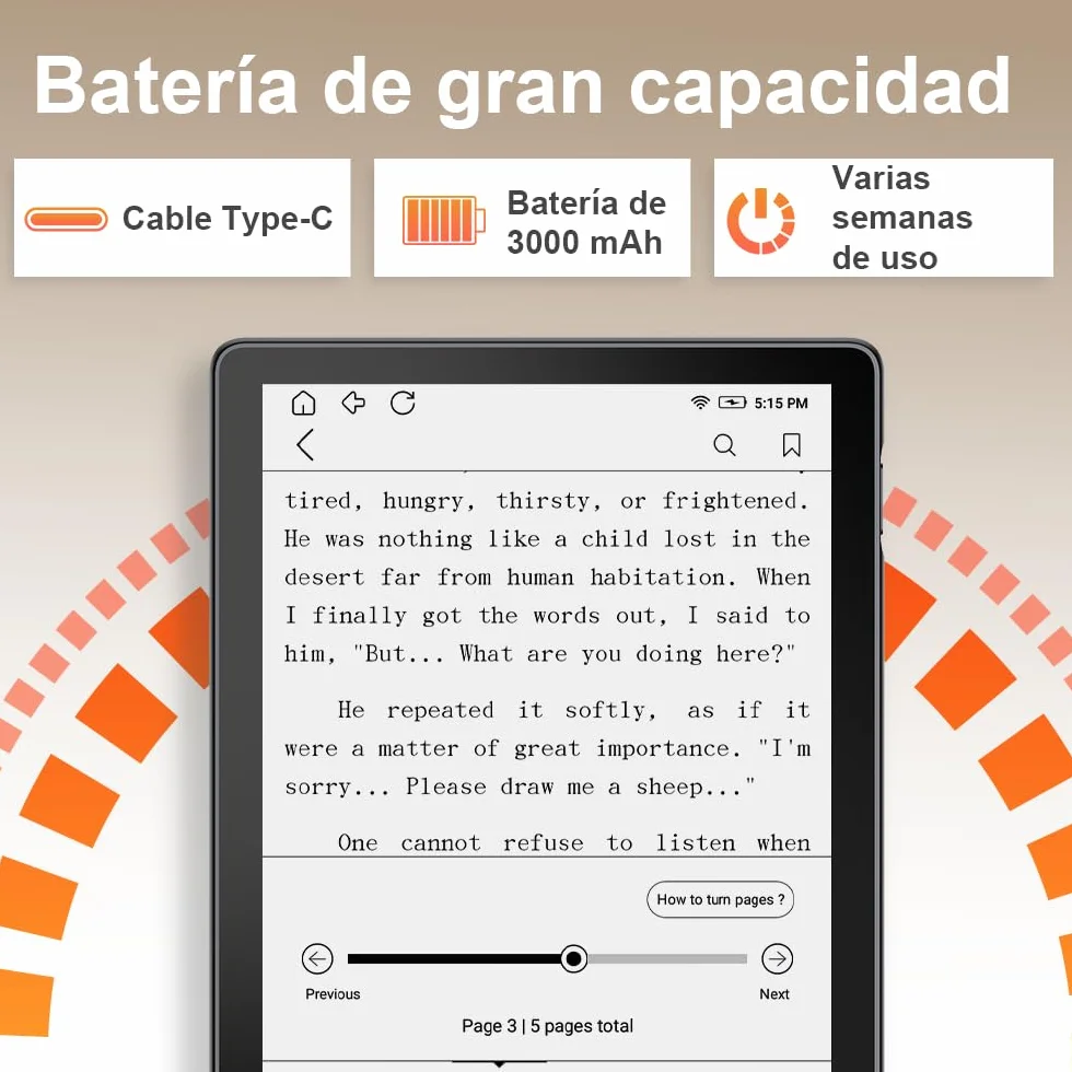 Veidoo Lector de libros electrónicos 6 pulgadas 32 GB 758x1024 212 DPI luz ajustable Android altavoz