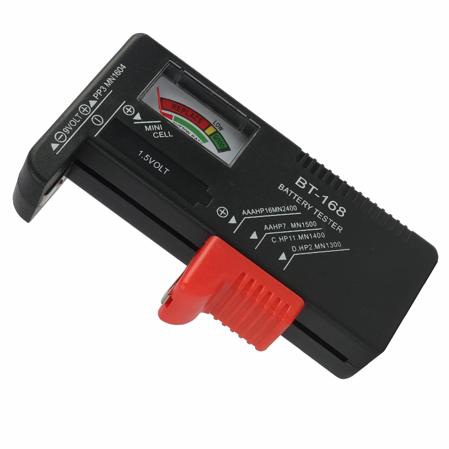 Comprobador de Pilas Universal, Comprobador de batería doméstica, Probador de Batería Universal con Pantalla para Baterías AA, AAA, C, D, 9V y Botón de 1.5V, Verificador de Batería, Tester de Pilas