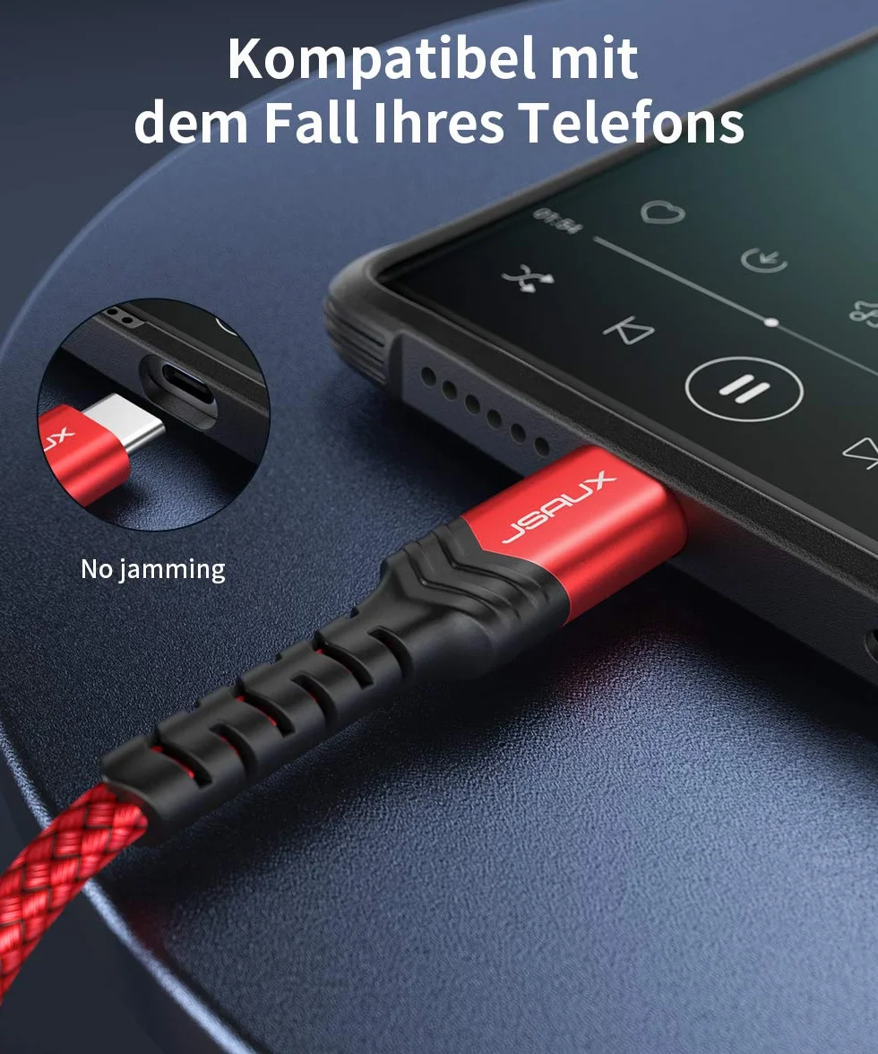 JSAUX Cable AUX USB C a Jack 3.5 mm, Adaptador Tipo C a 3.5 mm Macho, Audio Estéreo para Coche, Compatible con iPhone 17 Air/16/15 Pro MAX Plus, Galaxy S25 S24 S23 Ultra, Pixel 9, iPad Pro