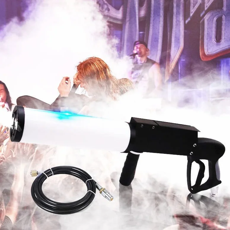 Cañón LED de Fiesta, Pistola de CO2 criogénica de Mano, Barra de Club Nocturno, Efecto de Chorro de DJ, Colorido con Manguera de Gas, nebulizador, Pistola de Humo, Efecto de Escenario en Aerosol
