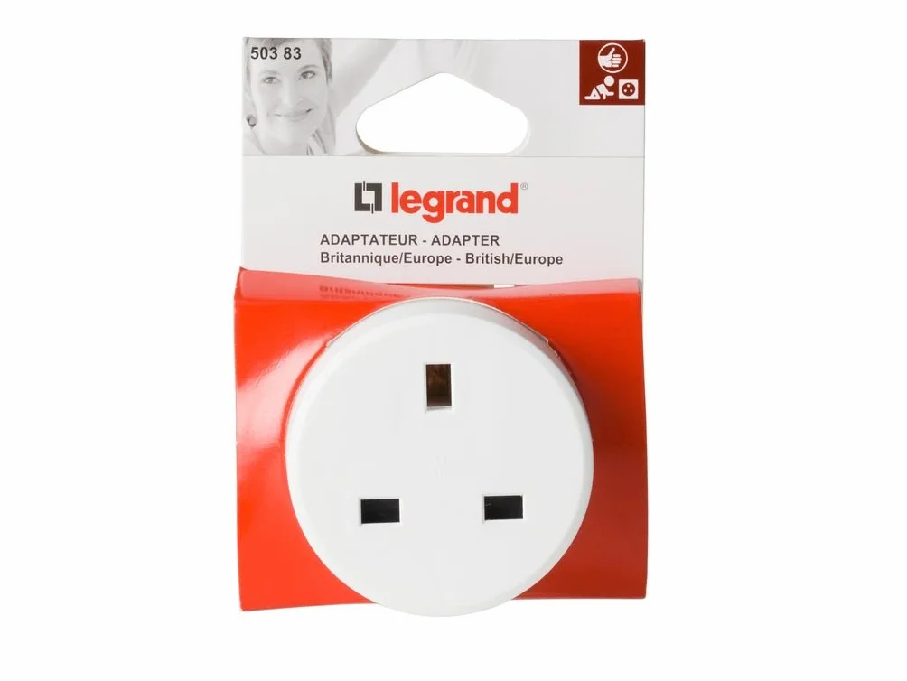 Legrand 050383E Adaptador Conversor, 1380 W, 230 V, Blanco/Gris