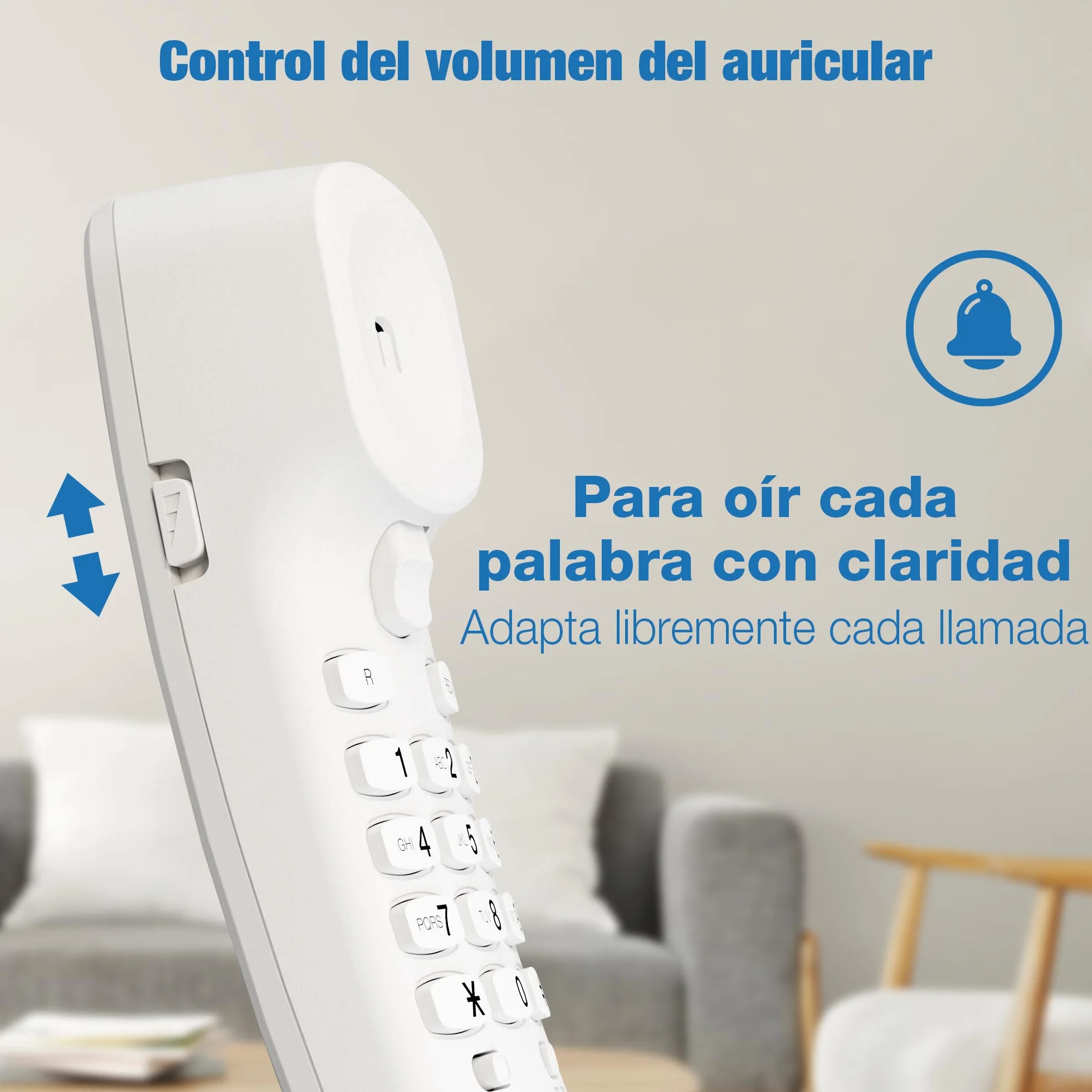 VTech CD1100 Teléfono Fijo con Cable, Control Volumen Timbre y Auricular, Rellamada, Compatible Audífonos, Apto Sobremesa Pared