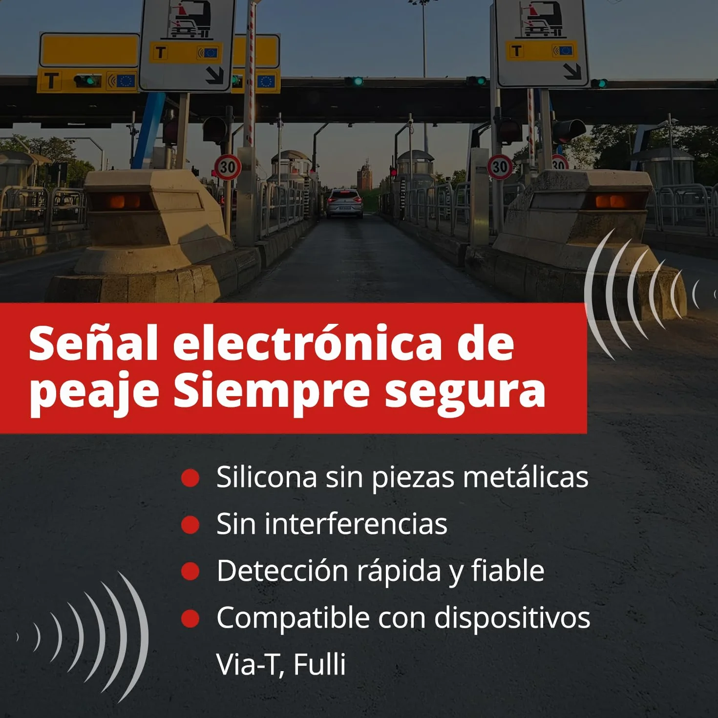 Soporte Moto de Silicona Compatible con Via-T, Bip&Drive, Pagatelia y Fulli – Funda Telepeaje Moto Splash Resistant con Correas Ajustables – Porta Peaje (Azul)