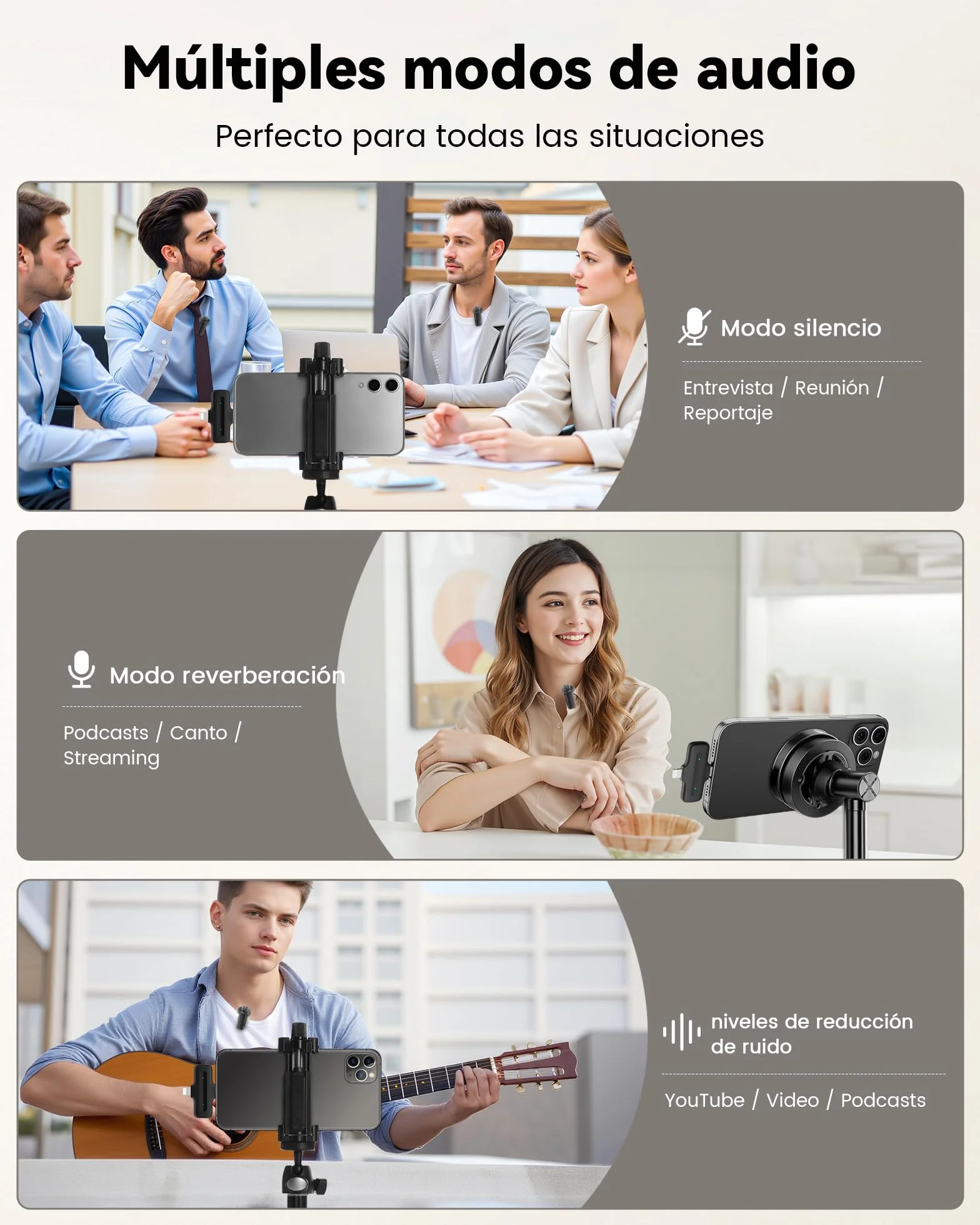 CZOCPOS Micrófono inalámbrico para Phone, Pad y Android con Estuche de Carga, 2 micrófonos de Solapa Plug & Play, reducción de Ruido, Mini micrófono para Video, Youtube, Vlog y Streaming