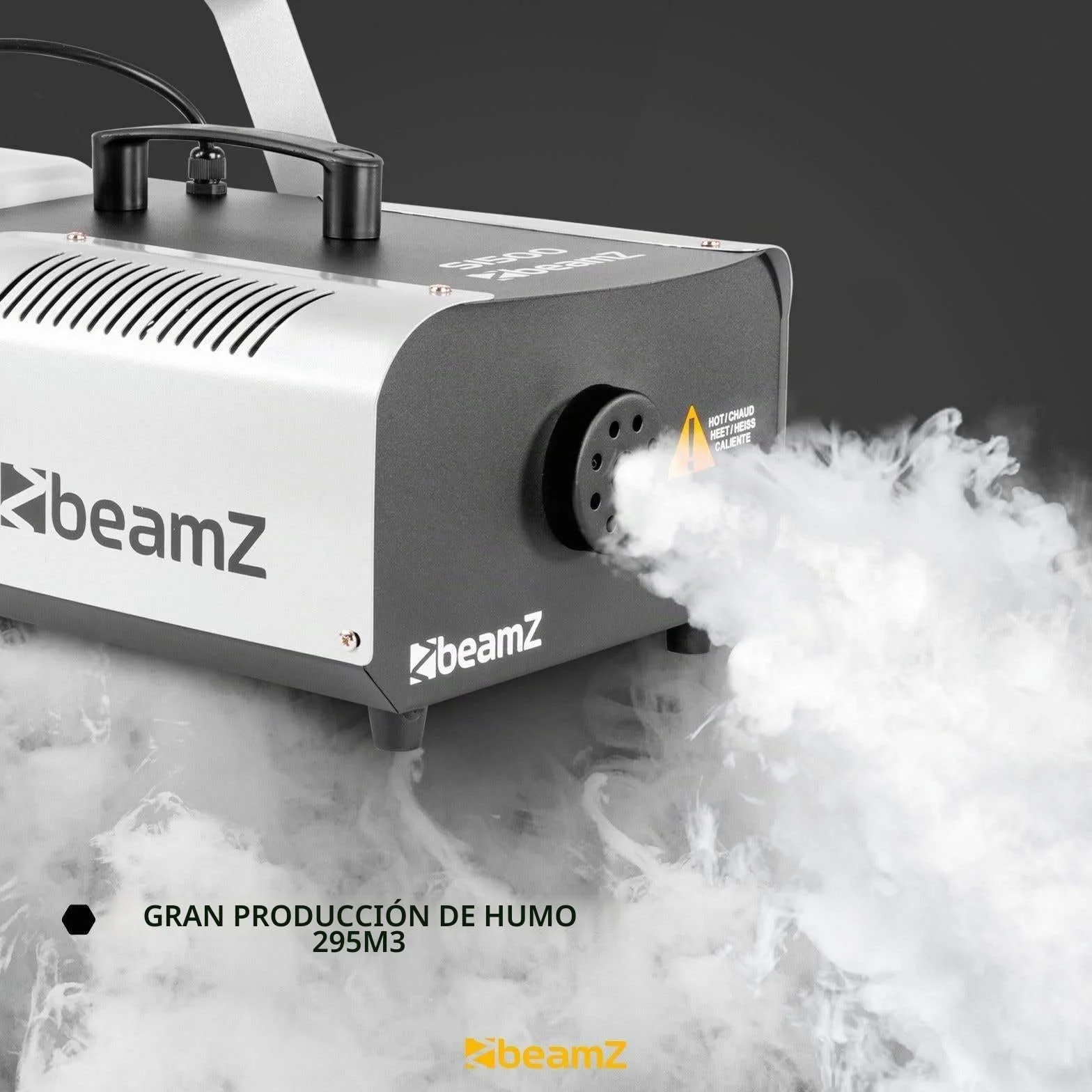 BeamZ S1500 Máquina de Humo con Líquido 1500 W, Máquina de Niebla incl. 5 Litros de Líquido de Humo, Control Remoto con Cable para Fiestas, Máquina de Humo para DJs, Fiestas en Casa, Bodas, Eventos.