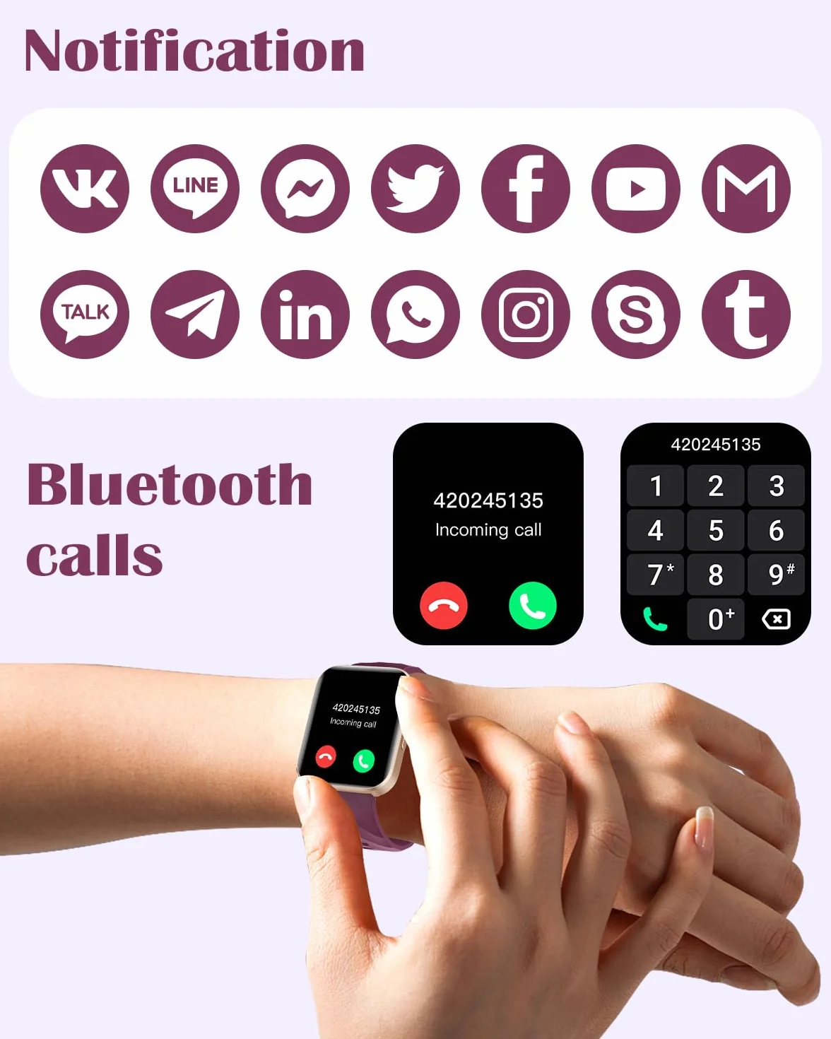 RUIMEN Reloj Inteligente Mujer Hombre con Llamada,1,83" Smartwatch con Pulsómetro,Podómetro,Oxímetro,Monitor Sueño,Esfera de reloj personalizada,Impermeable IP68 Pulsera de actividad para iOS Android