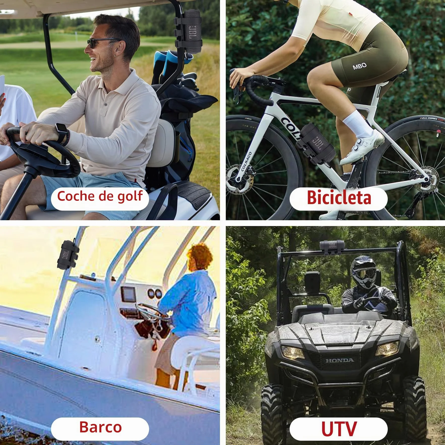 co2CREA Funda rígida Compatible con Bose/JBL mayoría de Altavoces inalámbricos Bluetooth, Altavoz al Aire Libre, Correa Ajustable, Accesorio para Accesorios, riel de Barra para Carrito de Golf