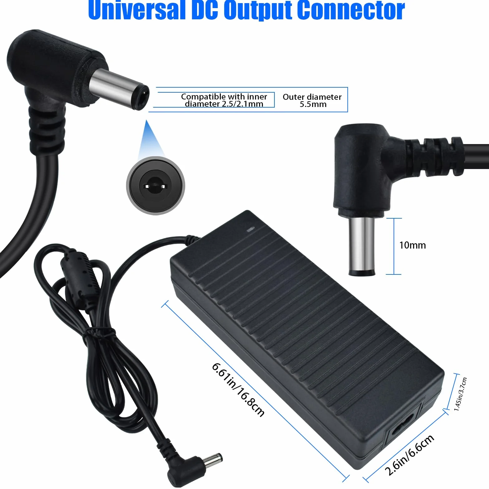Fuente Alimentacion 24V 8A 192W, AC 100-240V a DC 24V Transformador, Adaptador con Enchufe 5.5 x 2.5 mm Universal para Tiras LED, Cámaras de Seguridad, Monitor LCD