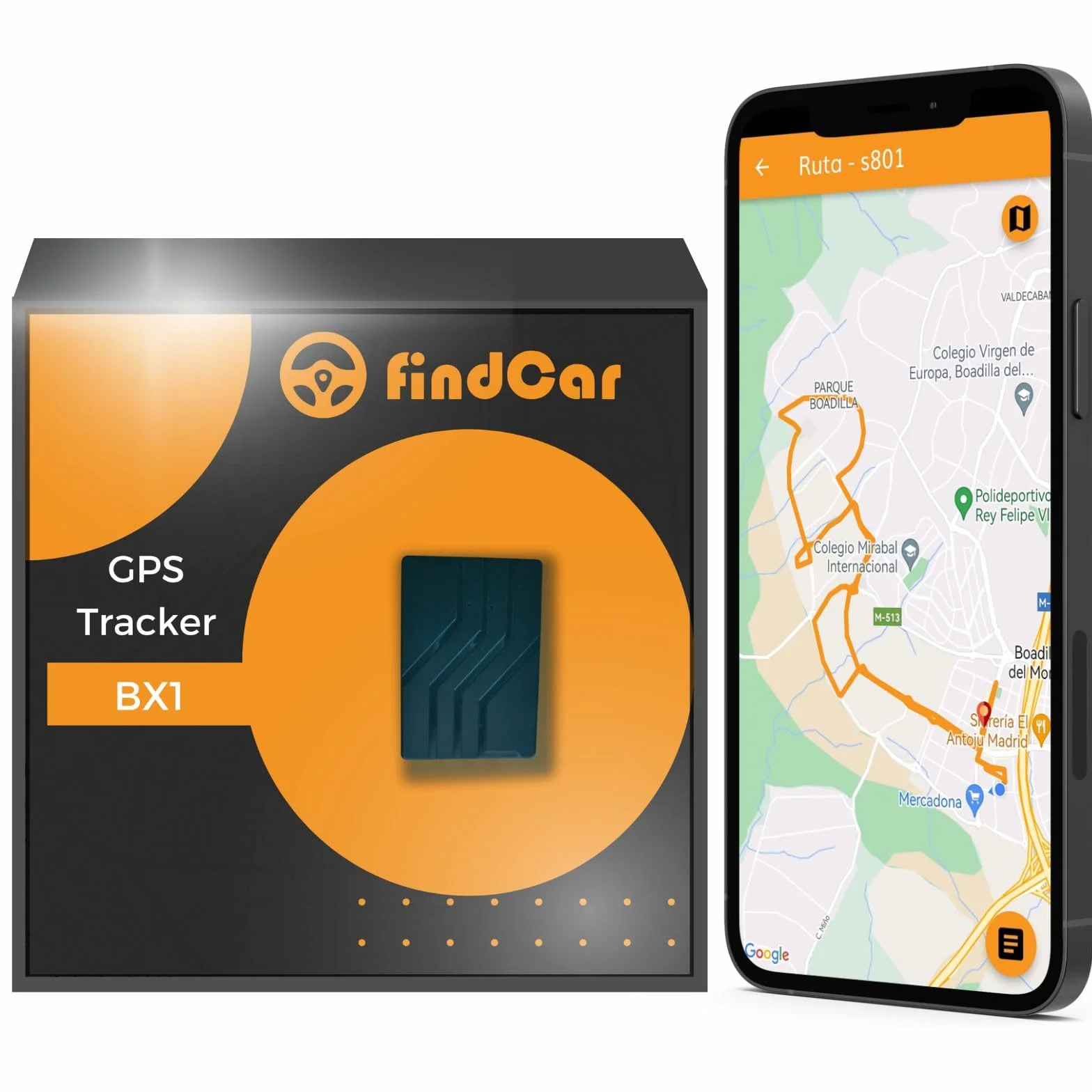 BX1 - Localizador GPS mini para Coches, Camiones, Camiones, Motos y más | Localización en Vivo | a Batería | Alarmas Exceso Velocidad, Antirrobo y Geovalla | Localizador GPS coche (1000mAh 2G)