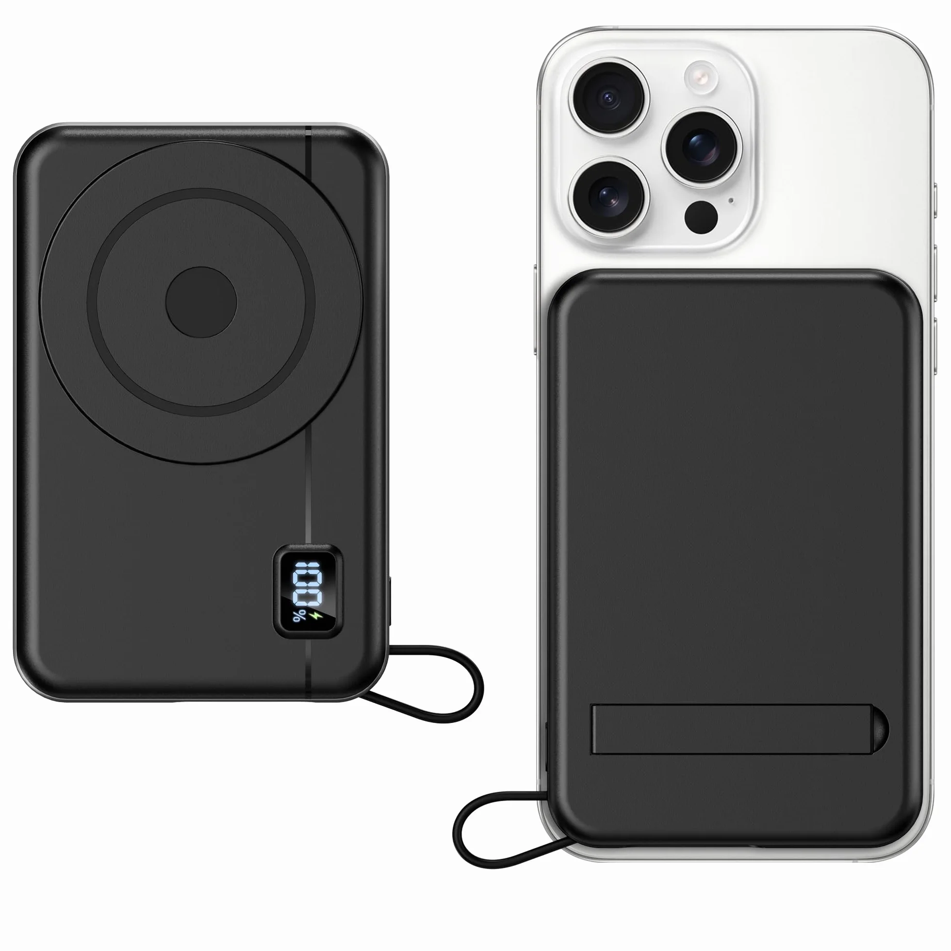 Power Bank Magnético 10000mAh Batería Externa - Inalámbrica Carga Rápida Compatible con iPhone 17/16/15/14/13/12, Cargador Portátil Ultra Slim con Entrada y Salida Tipo C, Pantalla LED