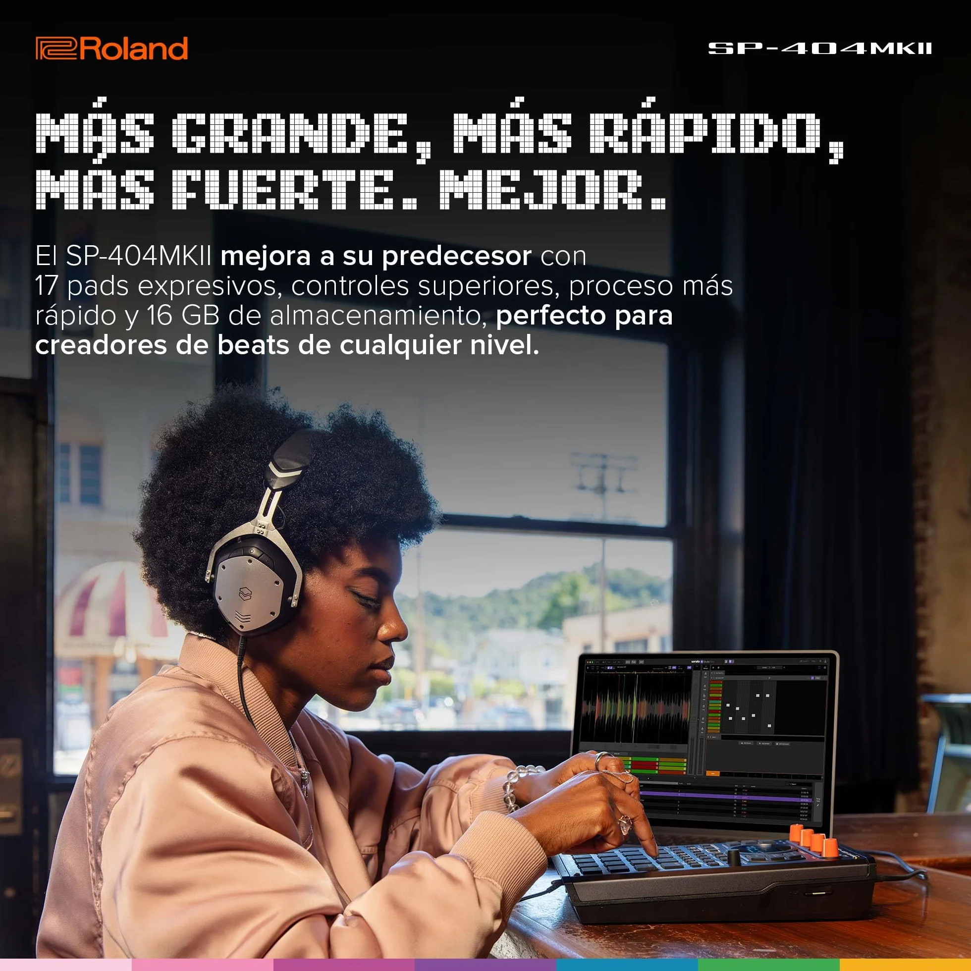 Roland SP-404MKII Sampler y procesador de efectos creativo | El mítico creador de beats SP-404 con mejoras de lujo | Proceso rápido | 16 GB de almacenamiento interno | Polifonía de 32 voces