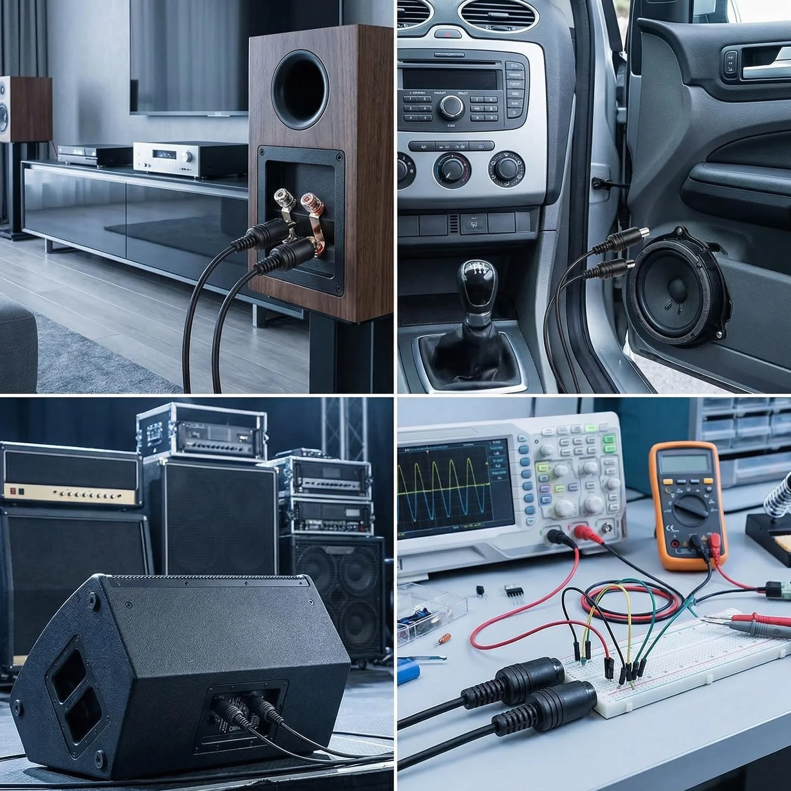12 conectores de altavoz DIN de 2 pines con terminales de tornillo, kit completo para sistemas de audio HiFi, componentes de alta calidad, fácil instalación, compatibilidad extendida con dispositivos