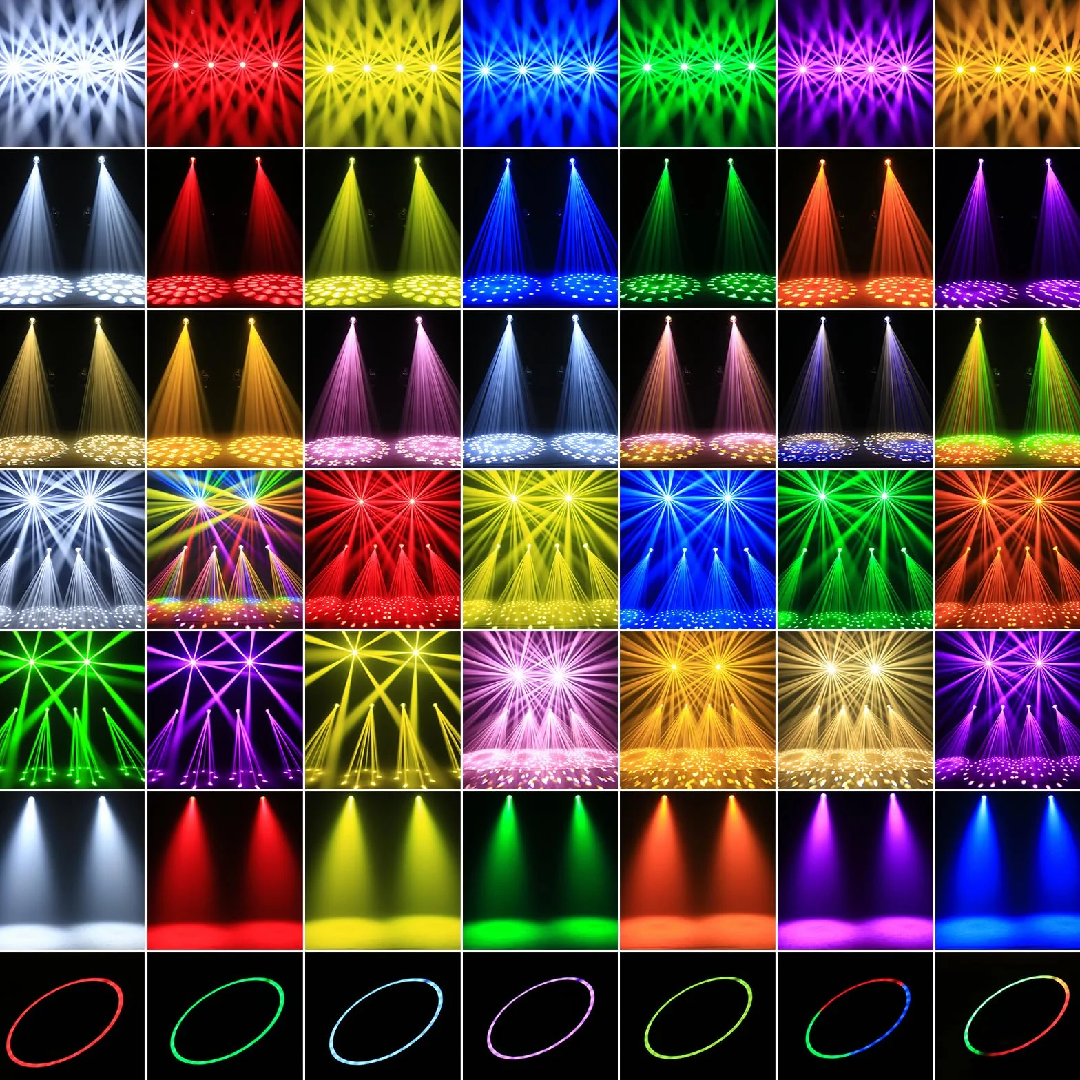 2Pcs Cabeza Móvil LED de Haz de 295W, Enfoque Electrónico 14+1 Patrones 13+1 Colores Efecto de Atomización de 48 Prismas para Escenario Club DJ Fiesta Boda Navidad