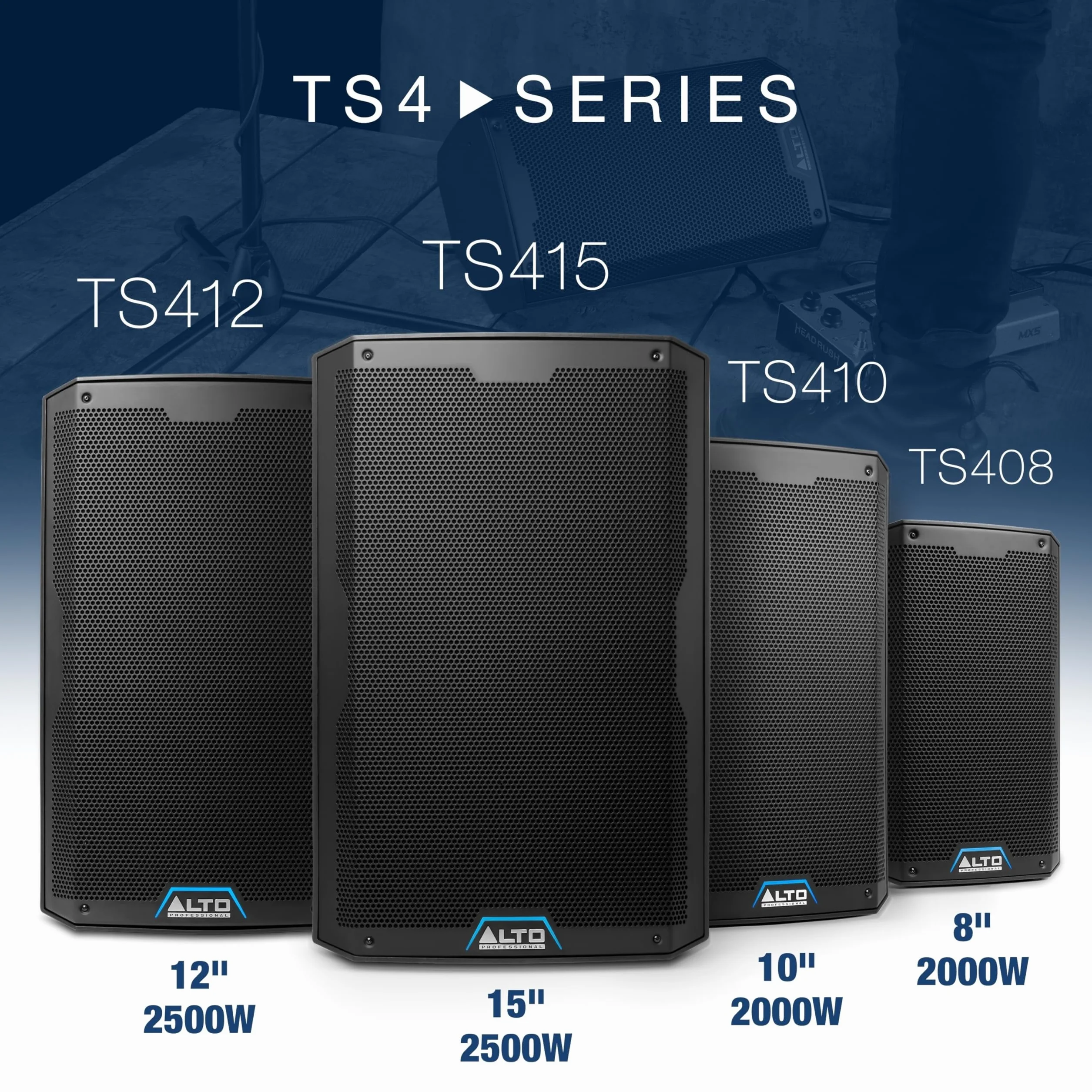 ALTO TS415 Altavoz Autoamplificado 2500W 15 Pulgadas con Mesa de Mezclas de 3 Canales, Streaming Bluetooth, Emparejamiento Inalámbrico de Altavoces, DSP y App