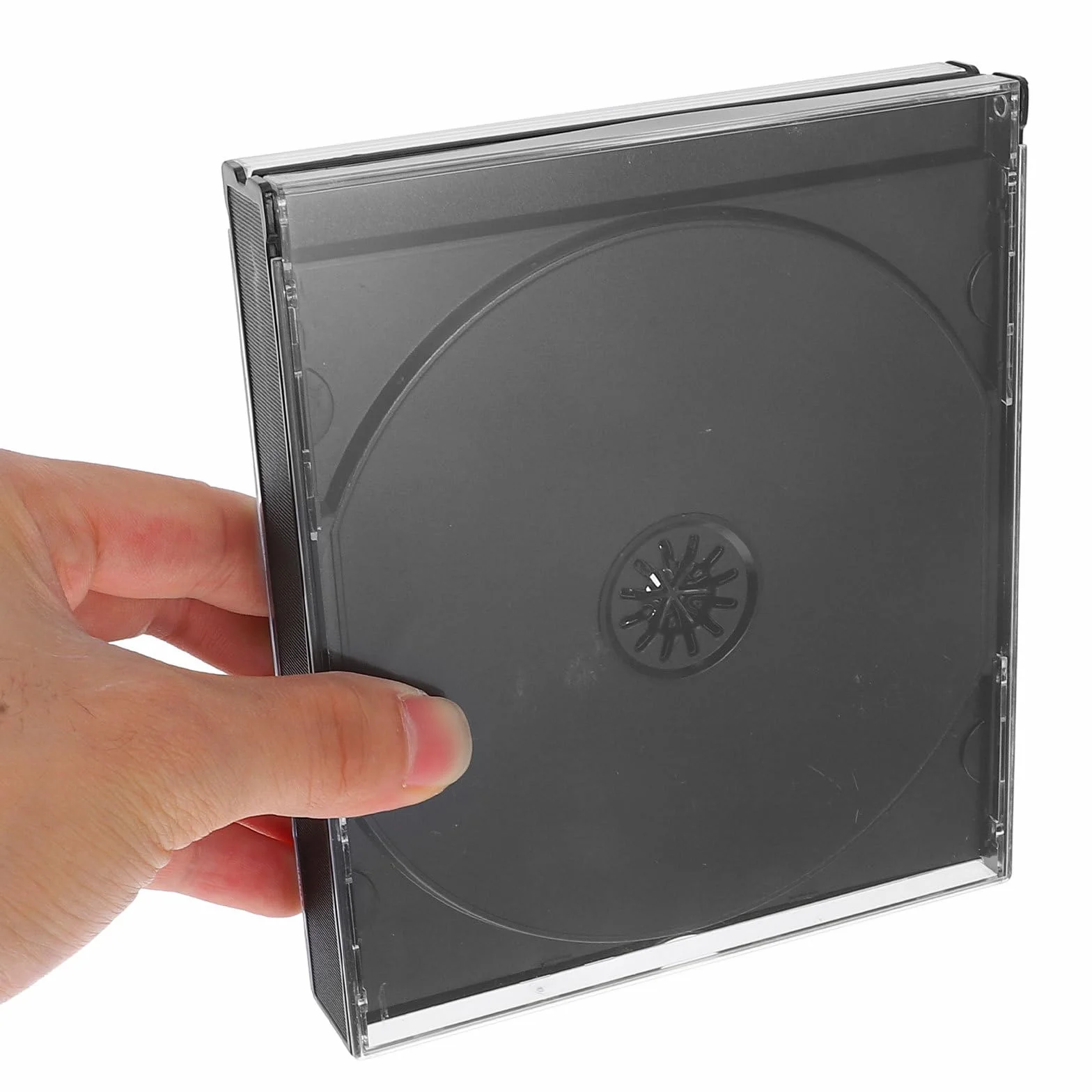 Cajas de Almacenamiento para CD Transparentes de Plástico, Compactas y Reutilizables, Pack de 2 Unidades para Oficina y Hogar