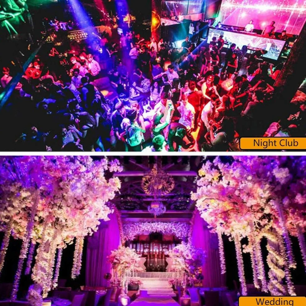 200W 18 LED Par UV+RGB de Escenario, DMX512, 8 Canales, Estroboscópica/Sonido/Modo Activo, Efecto DJ Para Espectáculos, Bares, Fiestas, Festivales de Música