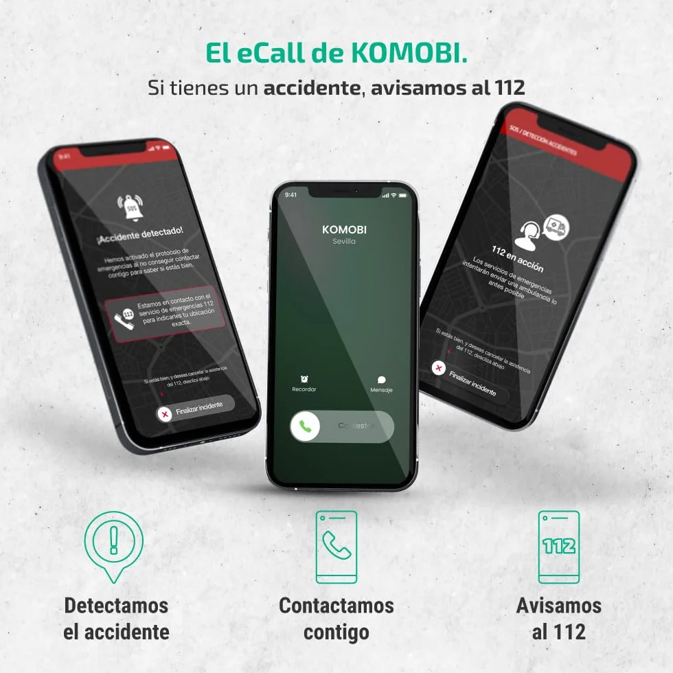 KOMOBI Pro Localizador GPS para Moto con Alarma Antirrobo, Seguimiento en Tiempo Real, Detección de Accidentes