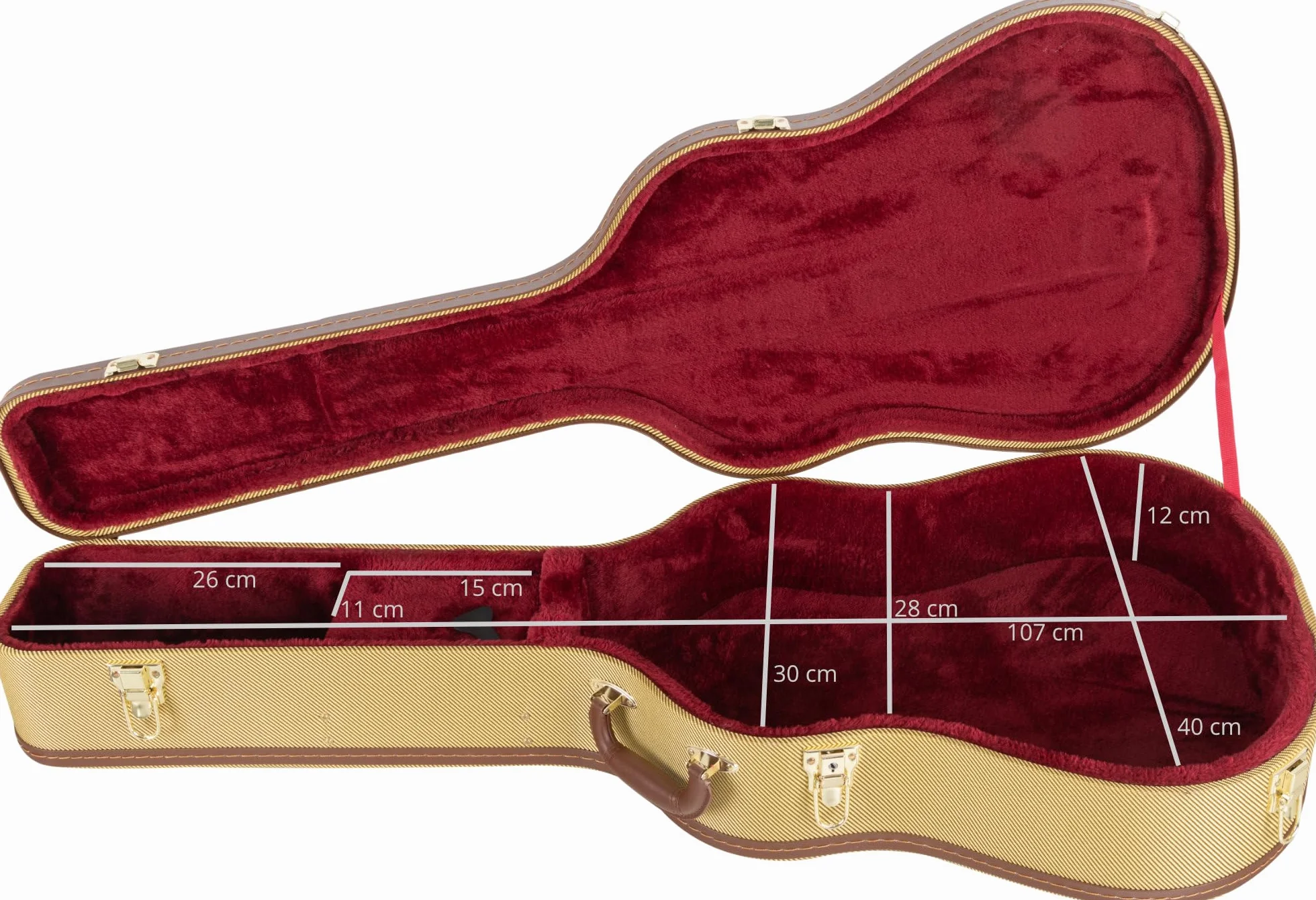 Shaman Estuche Rígido para Guitarra Western Tweed - Estuche rígido Resistente para Guitarras dreadnought con un Elegante diseño Retro