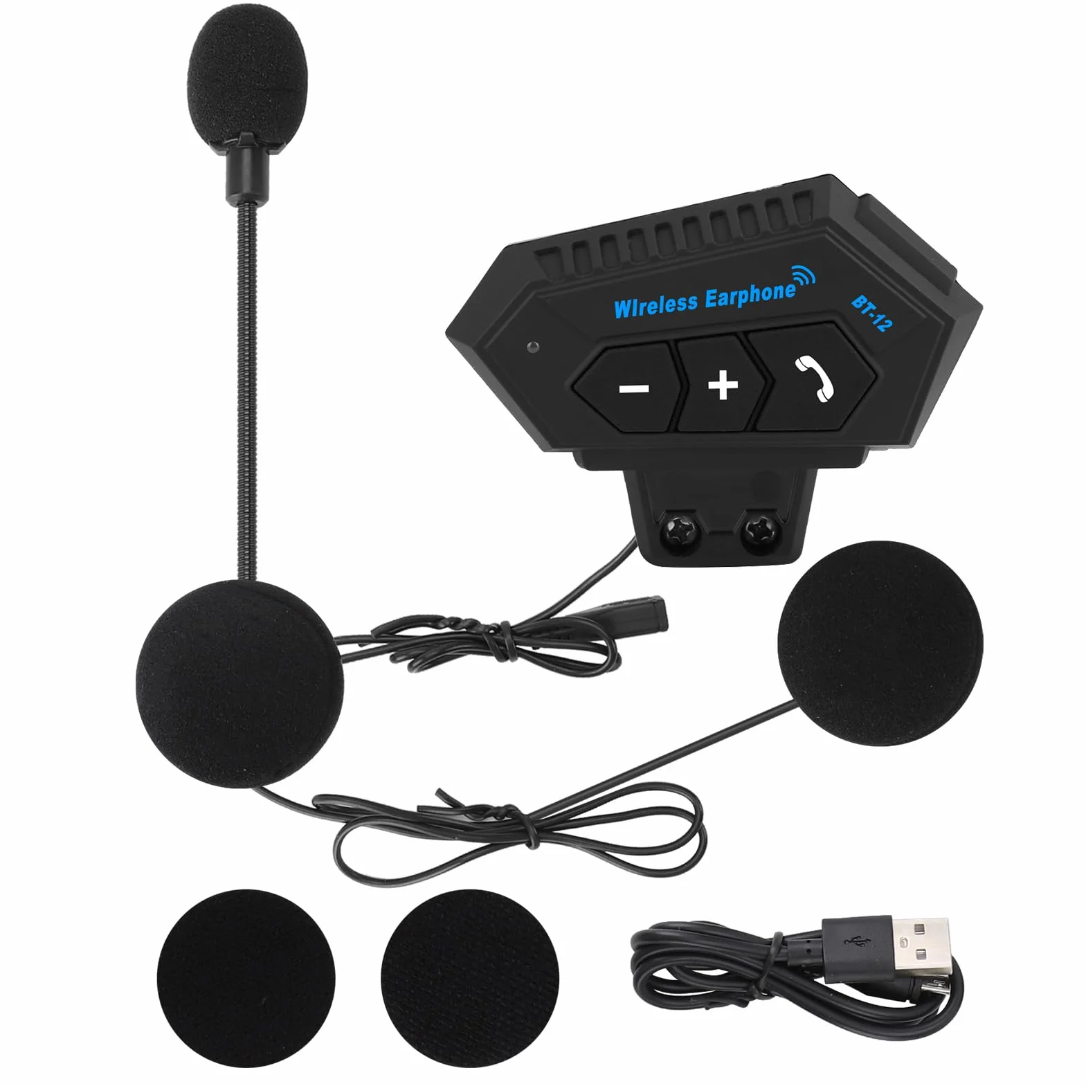 Yosoo Health Gear Intercomunicador Bluetooth para Motocicletas, Auriculares Casco con Batería, Manos Libres
