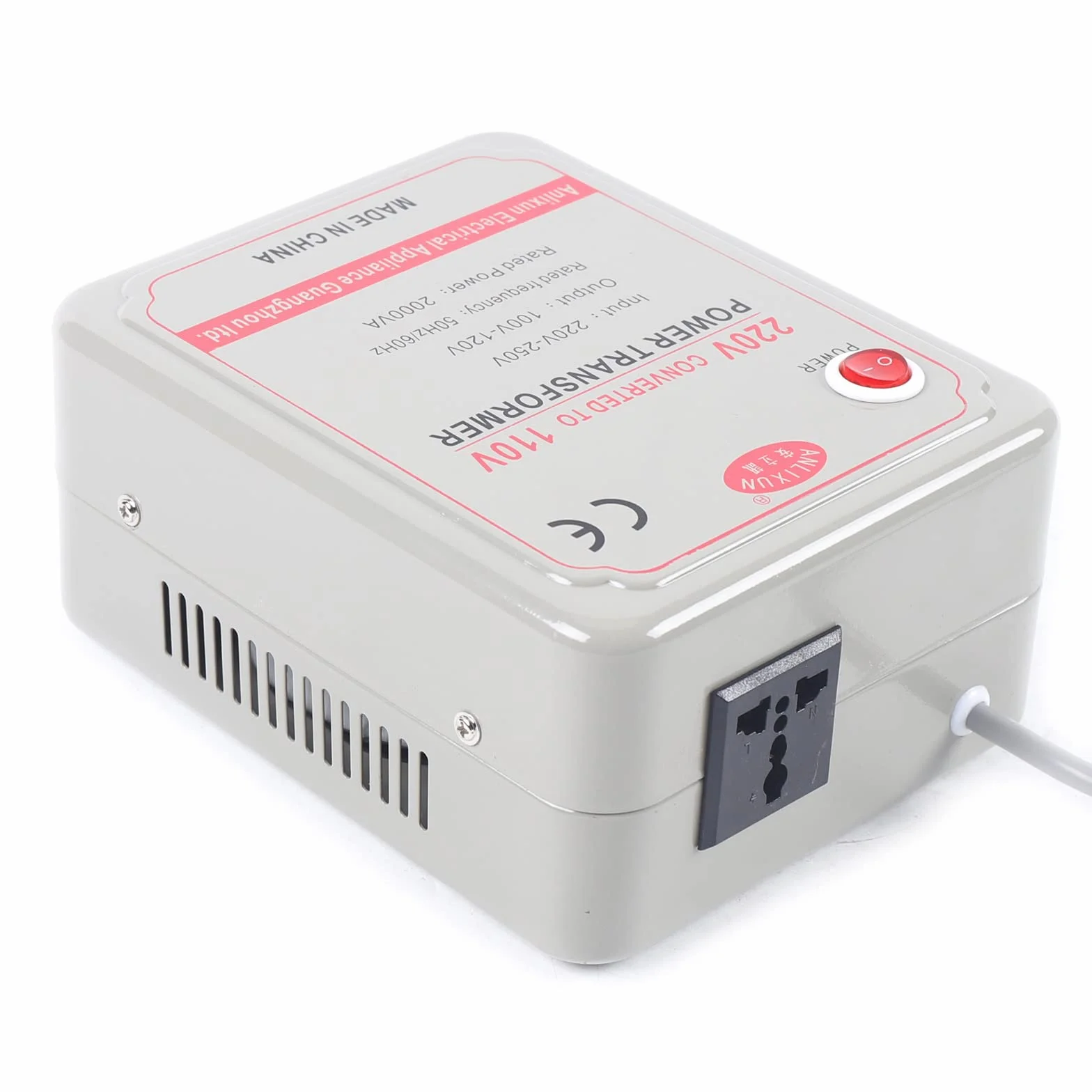 2000W convertidor de voltaje Transformador 220V-250V a 100V-120V, convertidor, convertidor paso abajo, transformador de voltaje, transformador de voltaje
