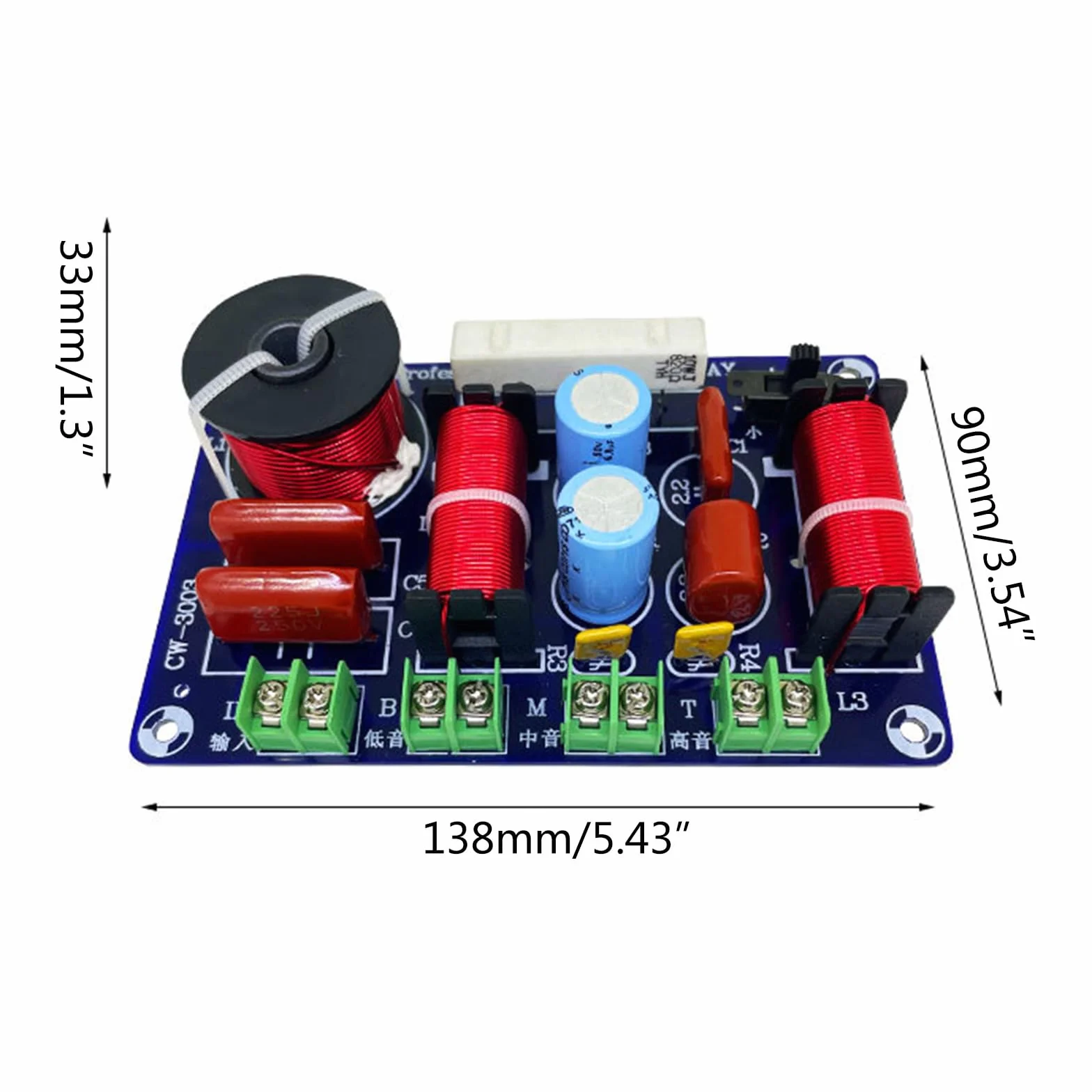 Divisor de frecuencia de altavoz de 3 maneras Filtro de alta fidelidad