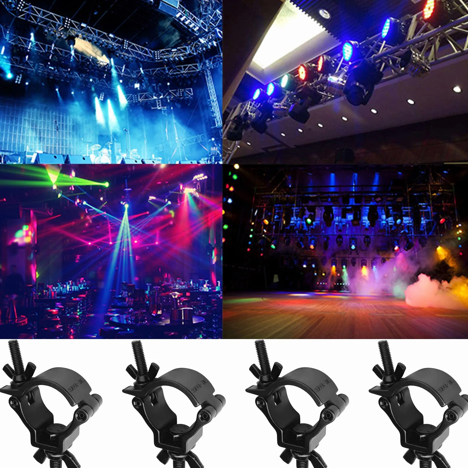 Pinza de Gancho Truss Clamp,YouXiaor 12Piezas Pinzas de Tracción de Luz Truss Aleación de Aluminio Truss O Clamps Aluminio Resistente Heavy Duty Truss DJ O-Clamp para 48-51MM Tubo Carga Máx 100KG