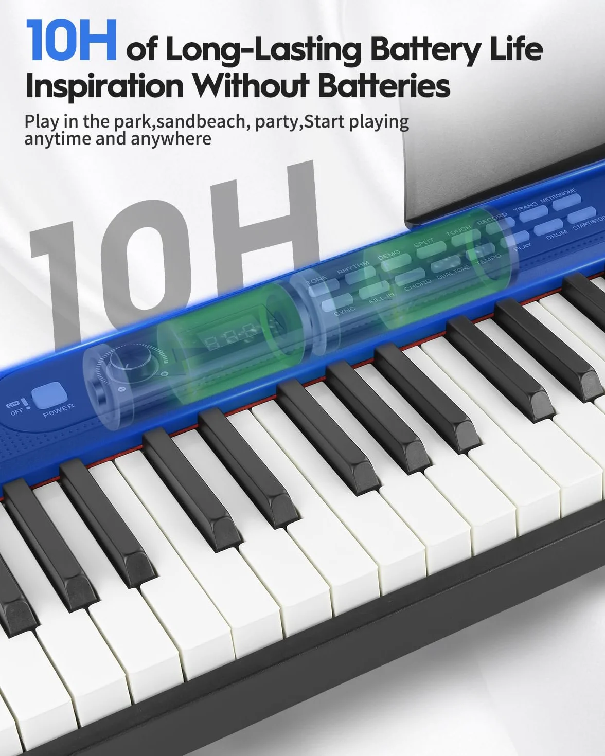 STRICH Piano digital plegable de 88 teclas, teclado eléctrico de tamaño completo con teclas sensibles semipesadas, juego de piano eléctrico portátil para principiantes, paquete con pedal de