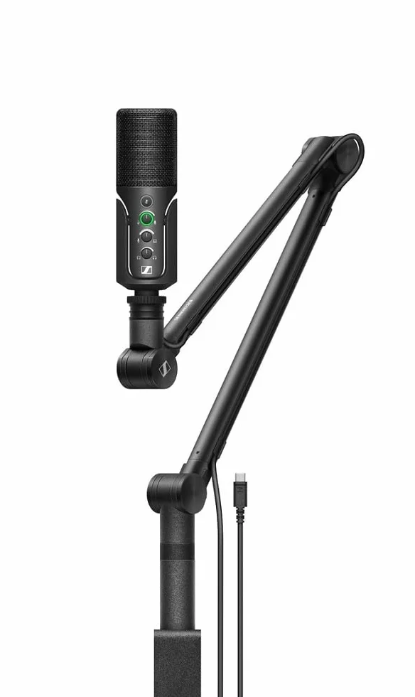 Sennheiser Profile Streaming Set con micrófono USB, Boom Arm y Bolsa - Diseño Plug & Play, Perfecto para grabar podcasts y streaming, Cápsula de condensador cardioide, Cable USB-C 3m - Negro (700100)