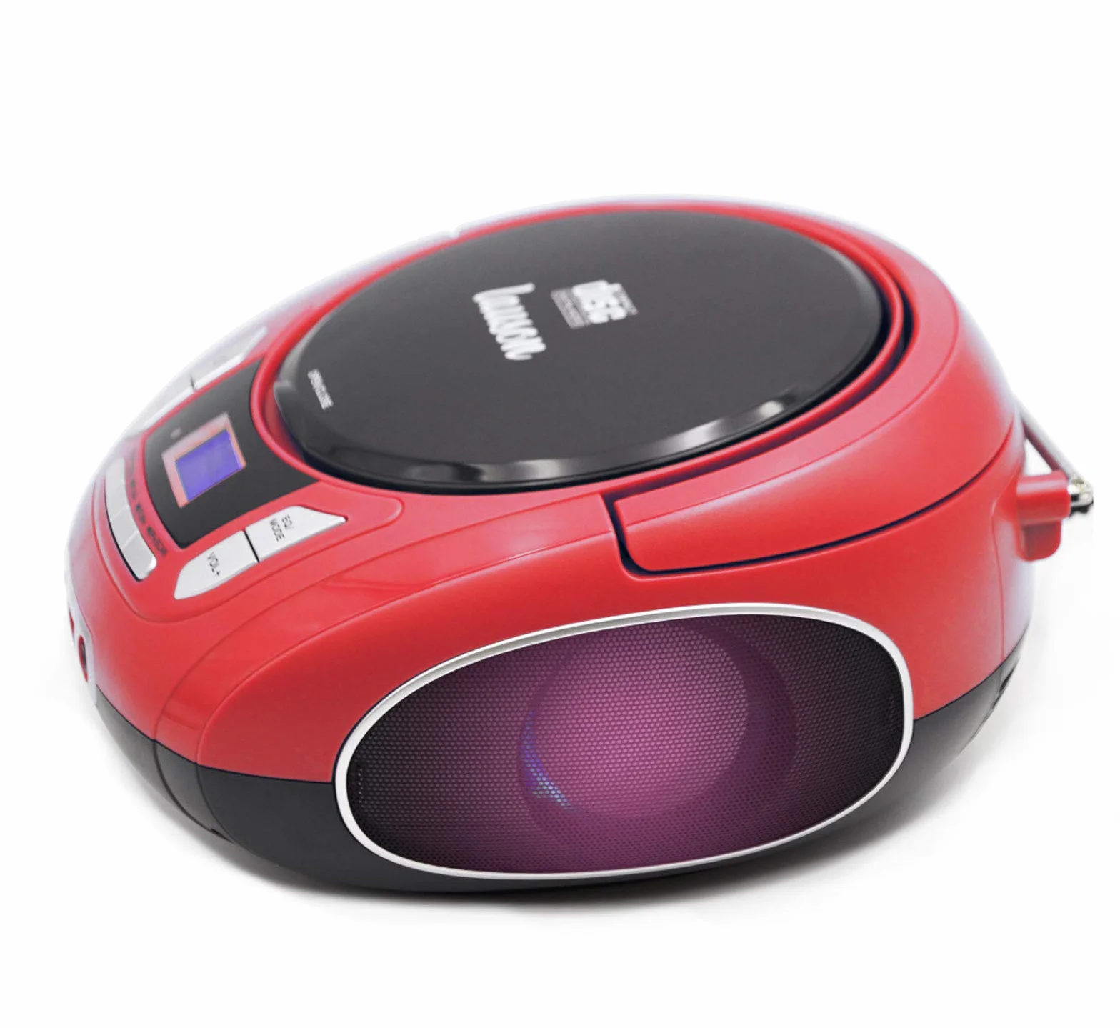 Lauson NXT966 Reproductor de CD Portátil con Bluetooth | Radio FM | Lectores de CD con Altavoz Estéreo | Entrada USB | Entrada AUX |Conector para Auriculares y Luces Disco