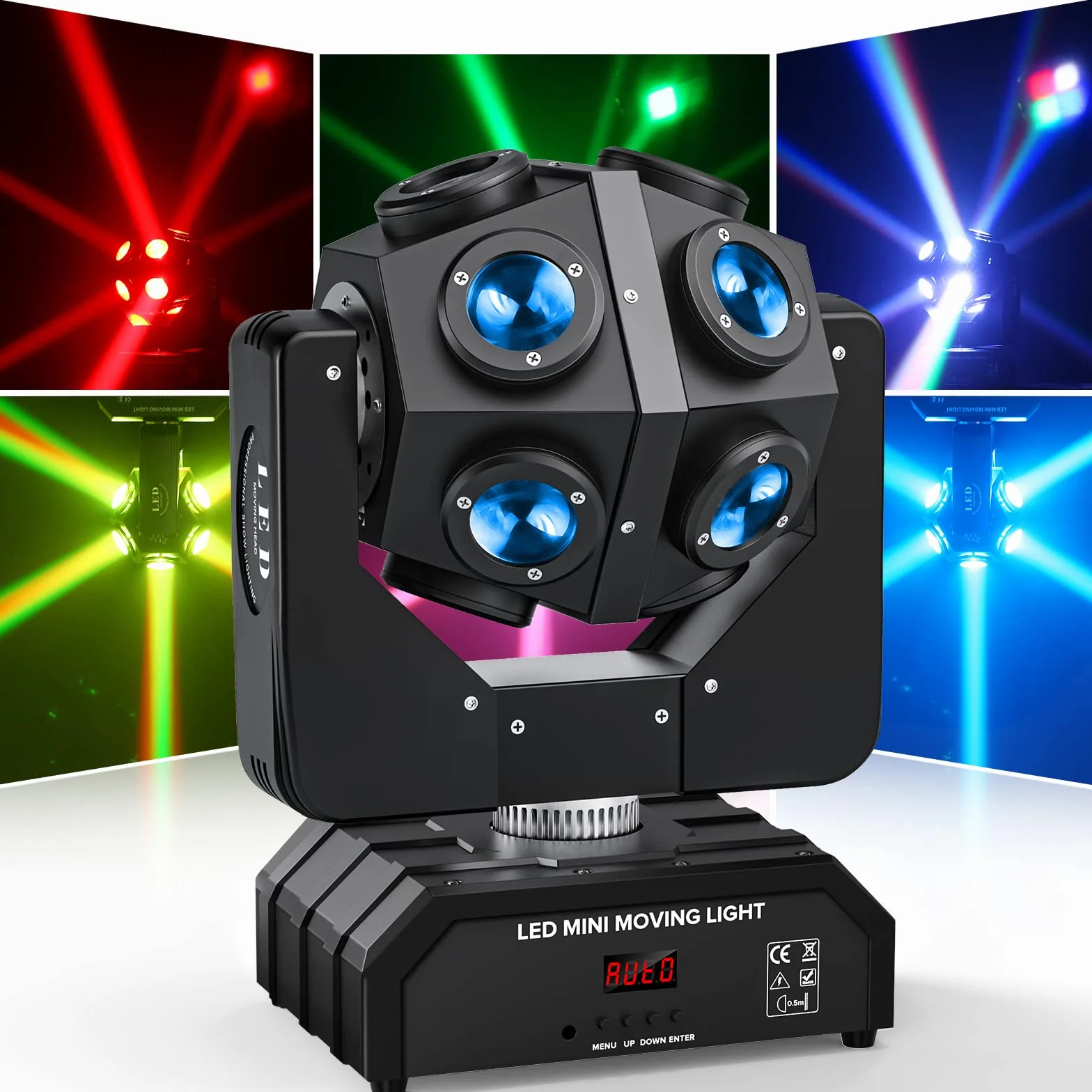 150W Cabeza Móvil RGBW 4 en 1 Luz de Foco Móvi 360° - Drehung DJ Luces DMX512 Led Strahler con tono de activación para iluminación de escenario Fiesta Disco Club Boda Beweglich Kopf Luces - 2 piezas