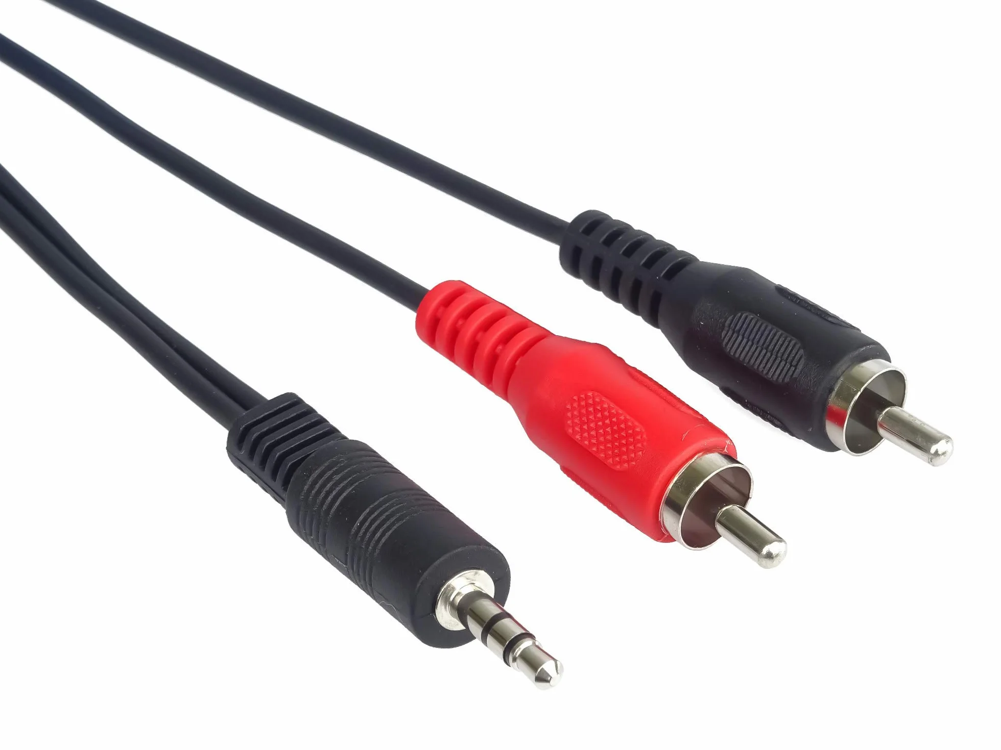 PremiumCord Cable Jack a RCA Y 5m, Clavija Jack 3.5mm a 2X Clavijas RCA, Audio Estéreo, para Cámara Digital, TV, Celulares, MP3, HiFi, Color Negro