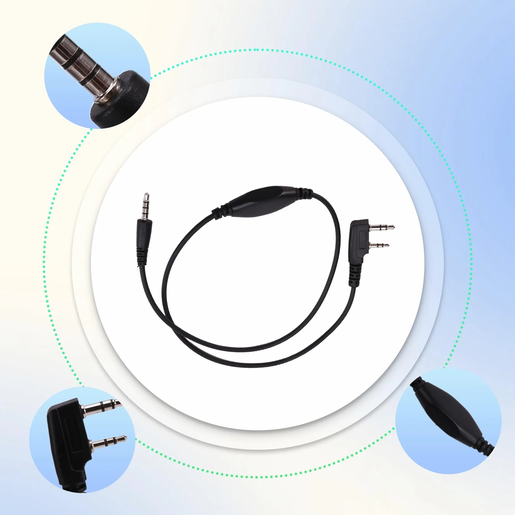 APRS a K1 Cable de interfaz de audio Walkie Talkie Cable de conexión para APRSpro APRSDroid