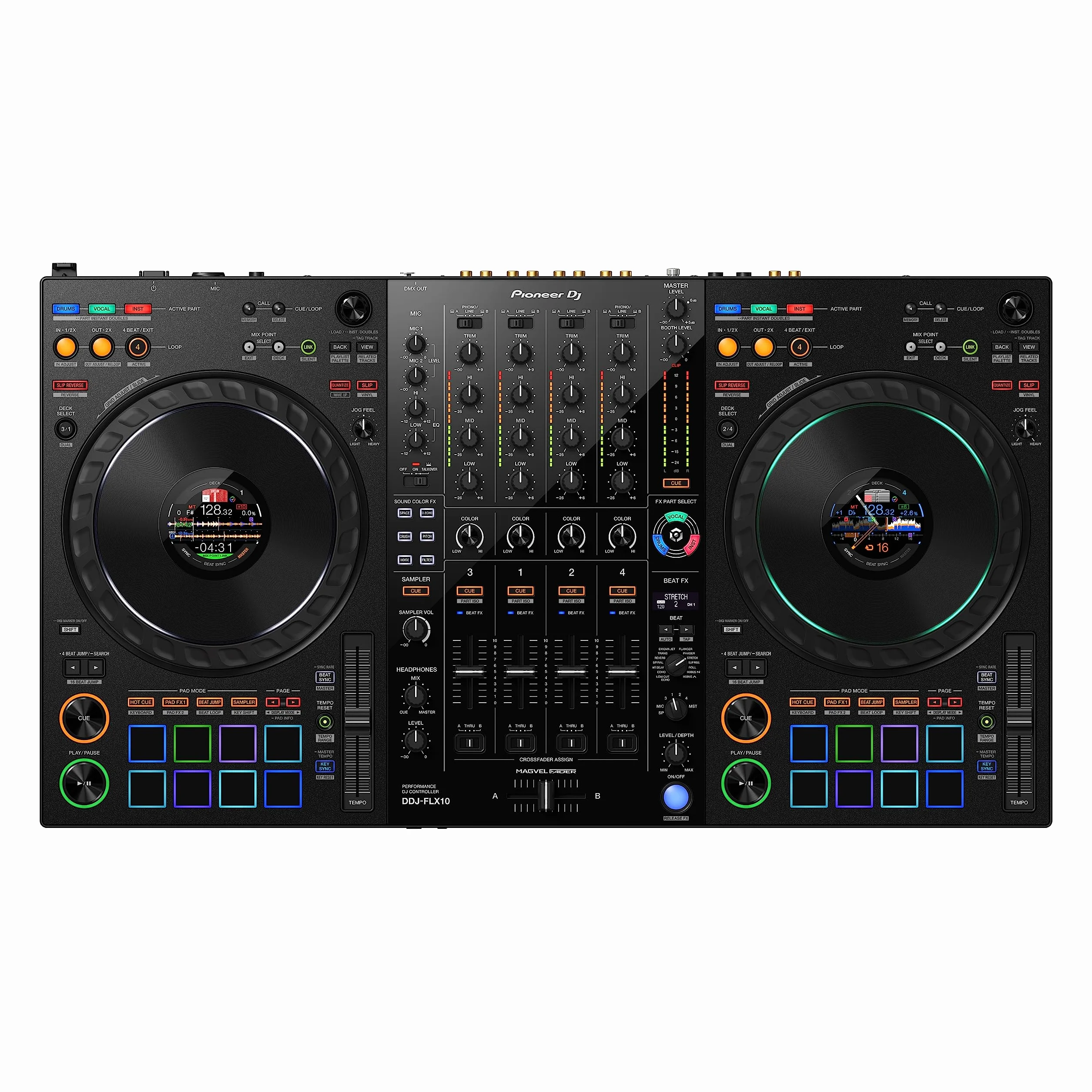 Pioneer DJ DDJ-FLX10 Controlador DJ de 4 plataformas