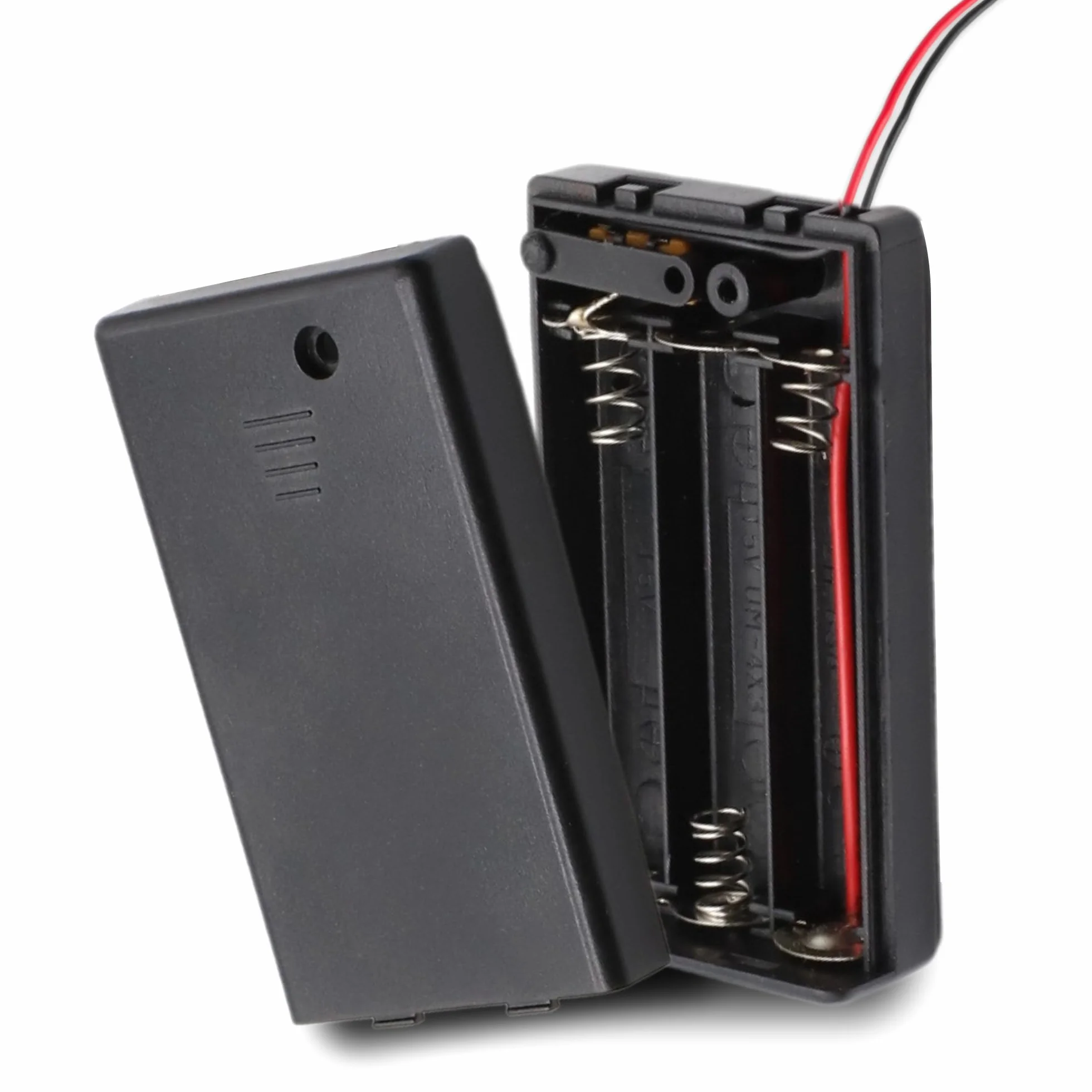 TECHZOCO Portapilas con Interruptor ON/Off, Soporte de Batería AAA, Caja de Batería, Porta Pilas, Incluye Cable de 200mm, Voltaje Total: 4.5V (1.5V por Pila), Apto para 3 Pilas LR3 AAA (FR3, HR3, LR3)