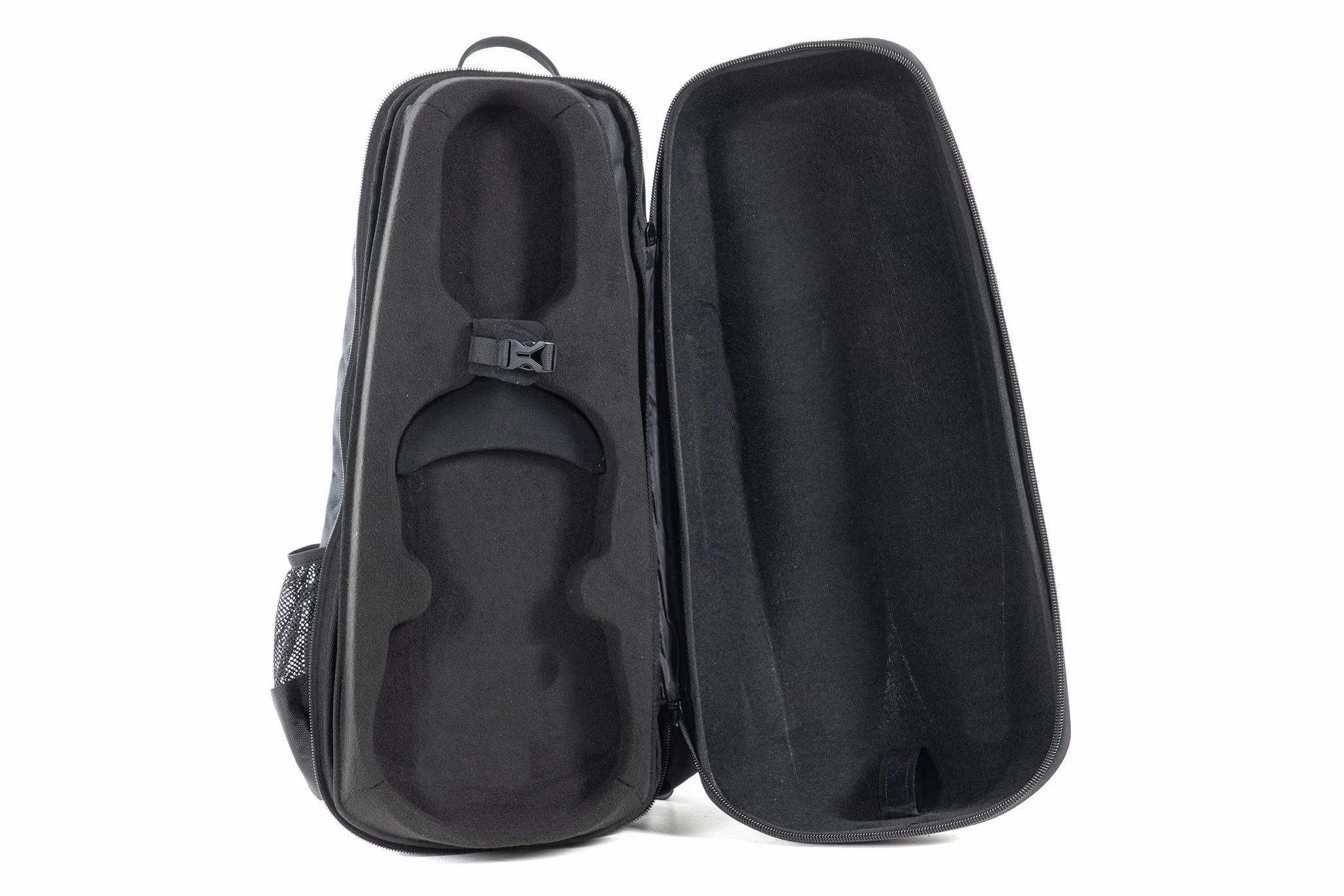 GEWA Space Bag Titanium con estuche para arco - Estuche/mochila para violín de 4/4-3/4 - Tapa exterior de policarbonato - Parte trasera ergonómica - Compartimentos para accesorios