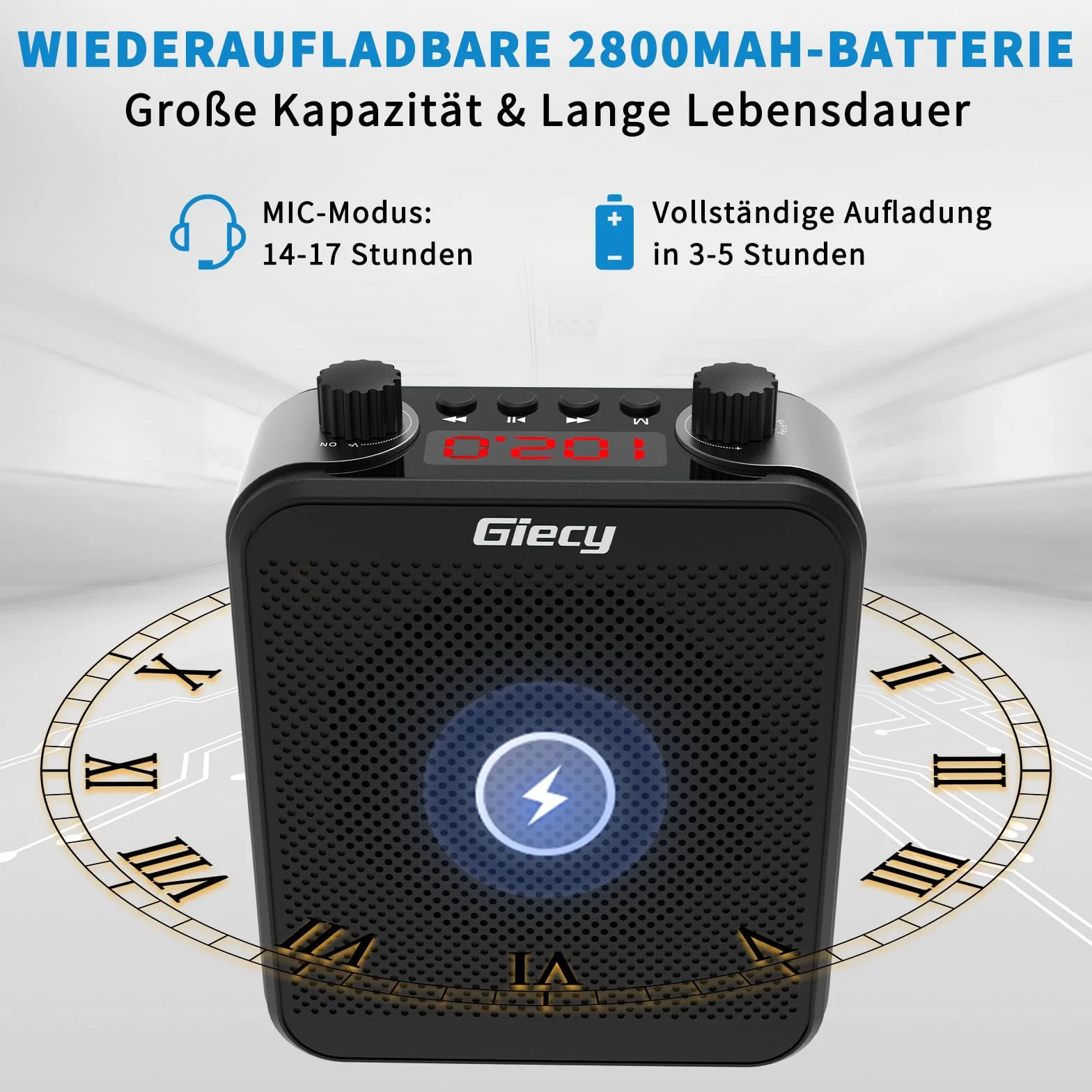 Amplificador de voz portátil con micrófono 30W batería recargable 2800mah, sistema de megafonía, amplificador voz ligero para profesores, guías turísticos, entrenadores deportivos, presentadore