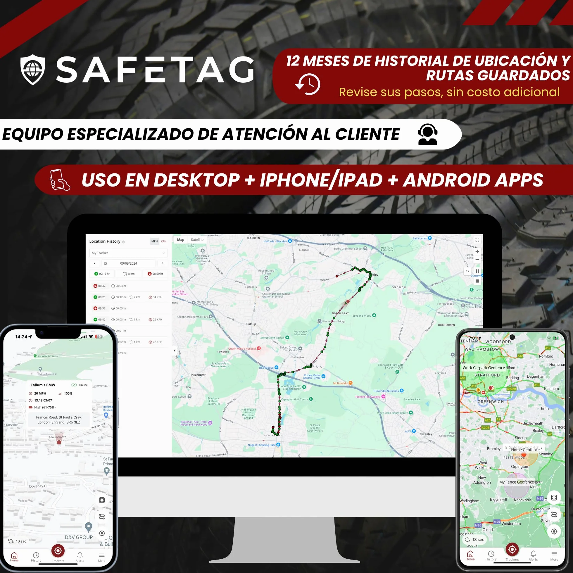 SafeTag Volt 4G LTE GPS Tracker Vehículo Seguimiento Tiempo Real 12-24V