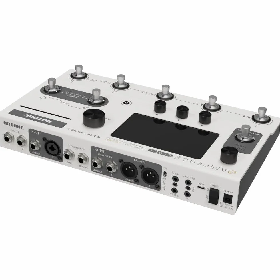 HOTONE Procesador de pedal multiefecto, pantalla táctil, guitarra, bajo, amplificador, modelado, gabinetes IR, simulación, cadenas de doble efecto con FX Loop MIDI I/O estéreo OTG, interfaz de audio
