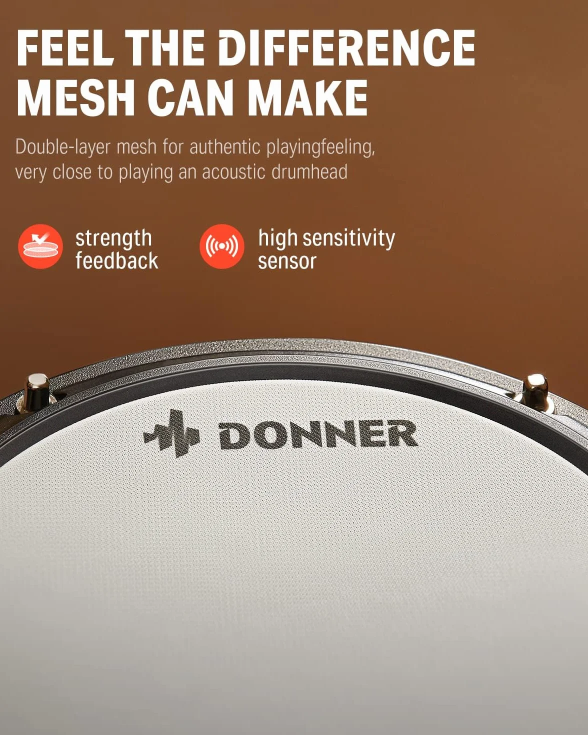 Donner DED-80 Batería Electrónica Musical de 7 Piezas con Parches de Malla,180 sonidos,Drum Throne, Headphone, Sticks,Kids Christmas Birthday Gift, 40 Melodics Lessons